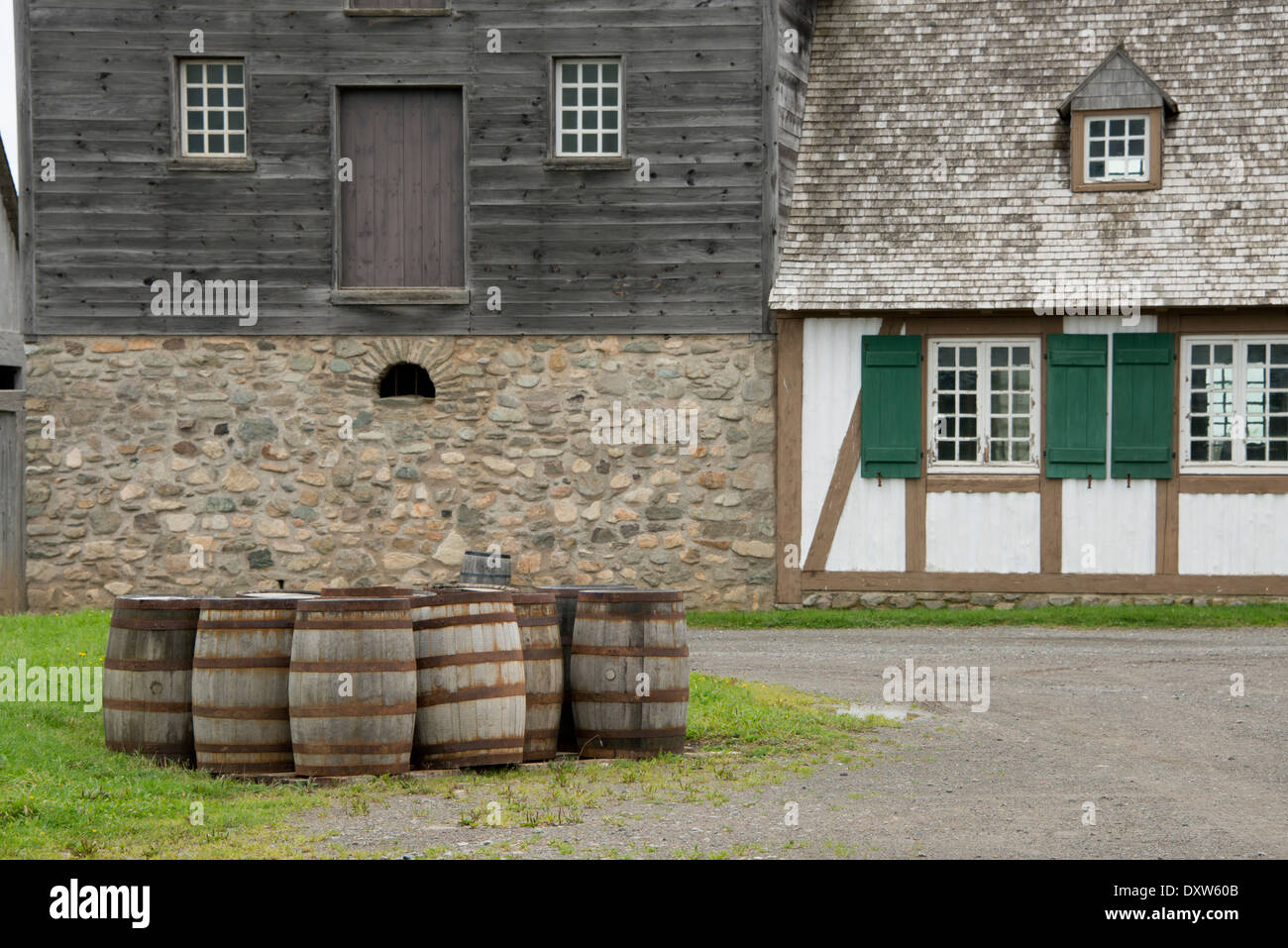 Le Canada, la Nouvelle-Écosse, Louisbourg. Fortress of Louisbourg National Historic Site. 18ème siècle reconstruit forteresse française. Banque D'Images