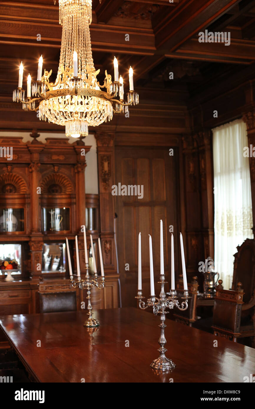 La salle à manger dans l'hôtel particulier Turnblad à l'American Swedish Institute de Minneapolis. Banque D'Images