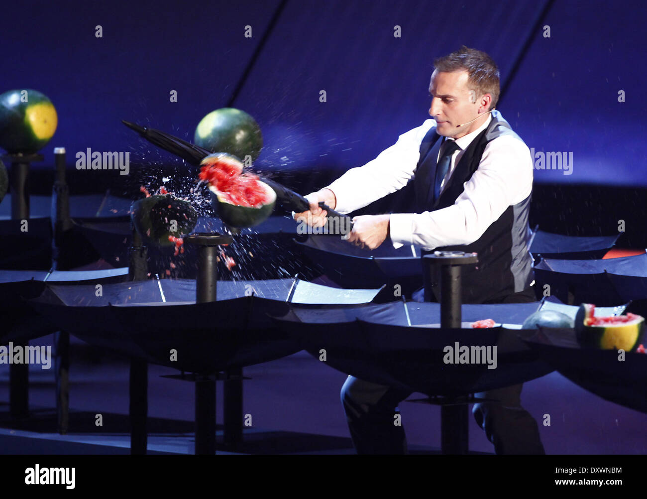 Sur l'Allemand ZDF TV show "Wetten, dass...' à l'-VB Arena. Banque D'Images