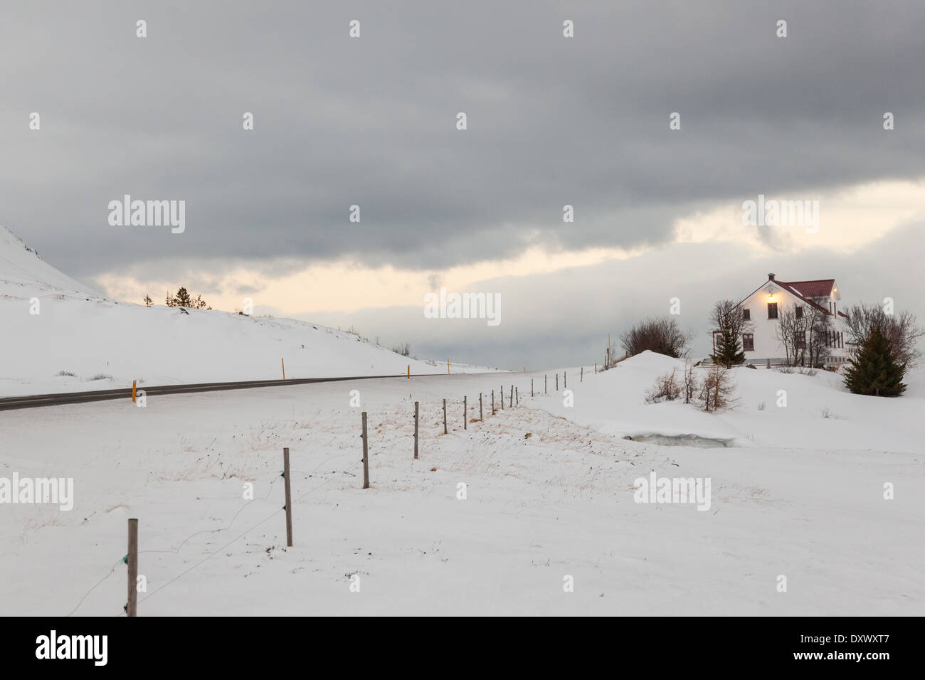 Scène d'hiver en Islande Banque D'Images