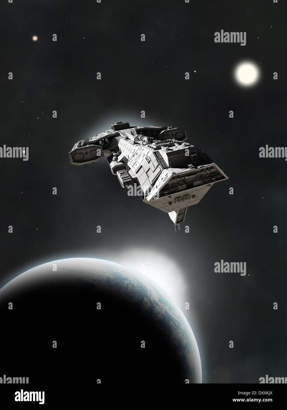 Science fiction space battle cruiser Banque de photographies et d ...