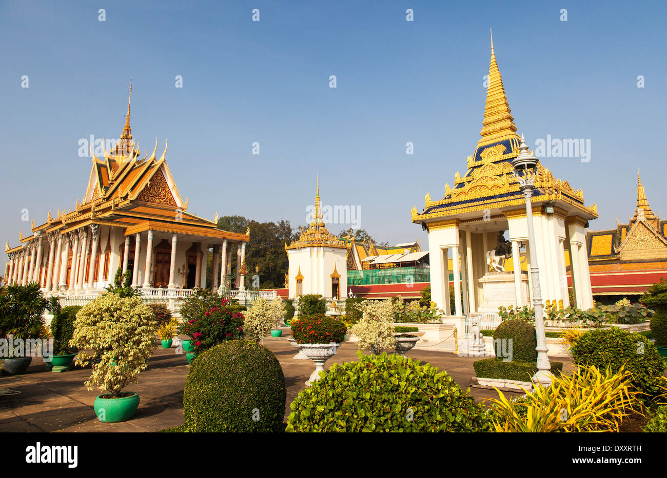La Pagode d'argent à l'intérieur du complexe du Palais Royal, Phnom Penh, Cambodge Banque D'Images