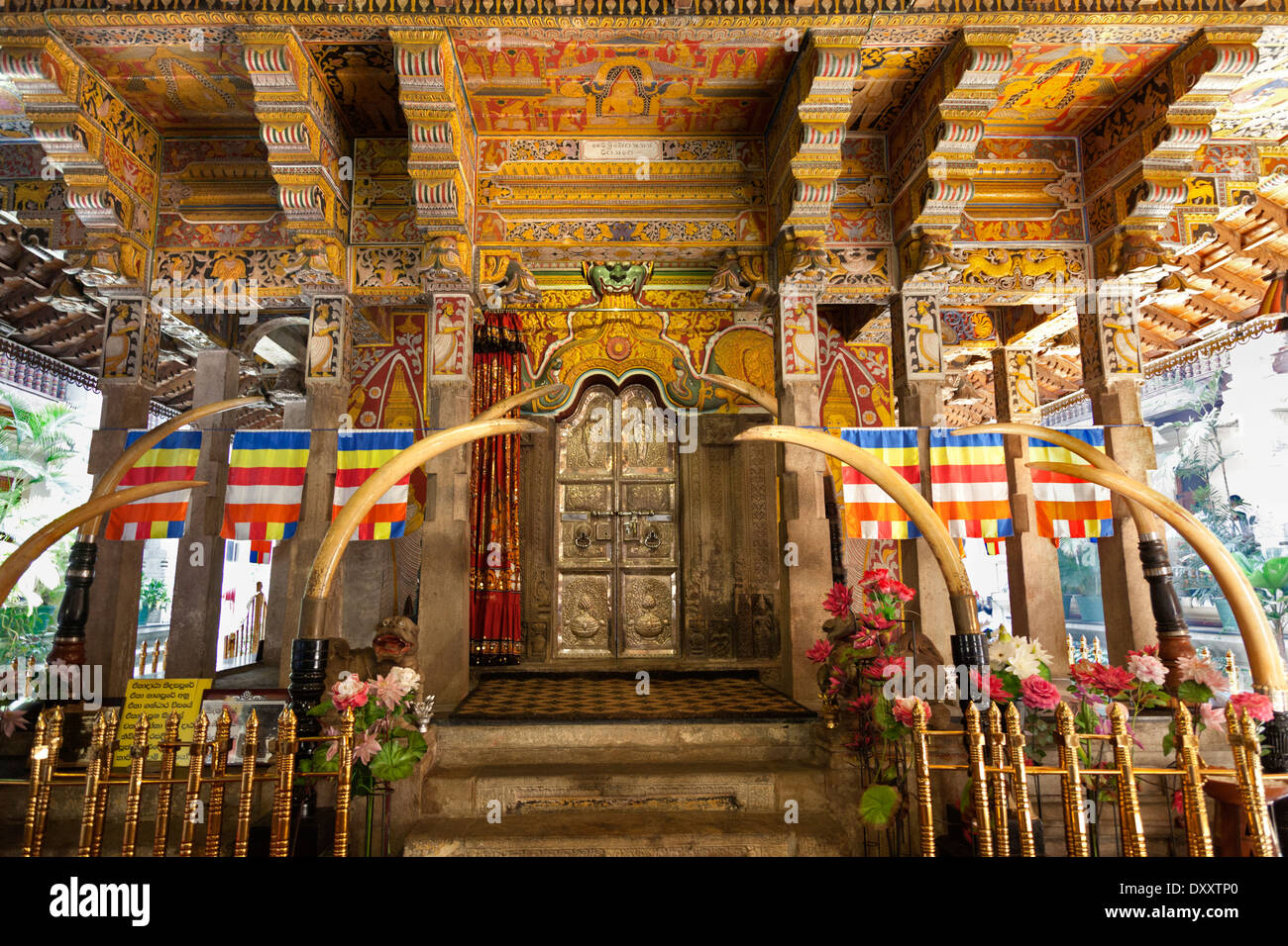 L'intérieur du Temple de la Dent à Kandy, Sri Lanka 8 Banque D'Images