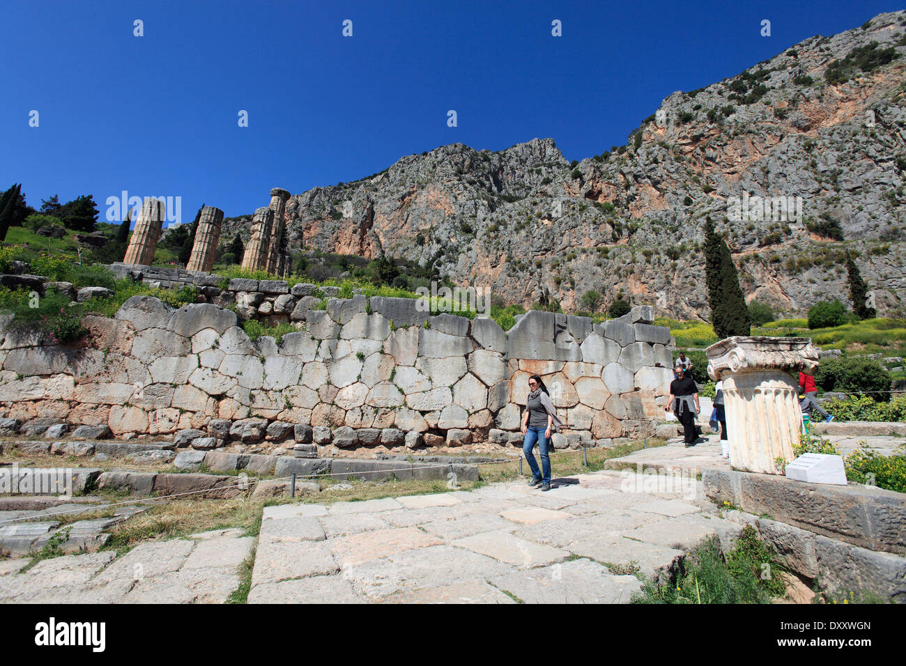 Fokida Grèce Mont Parnasse Delphes le temple d'apollon Banque D'Images