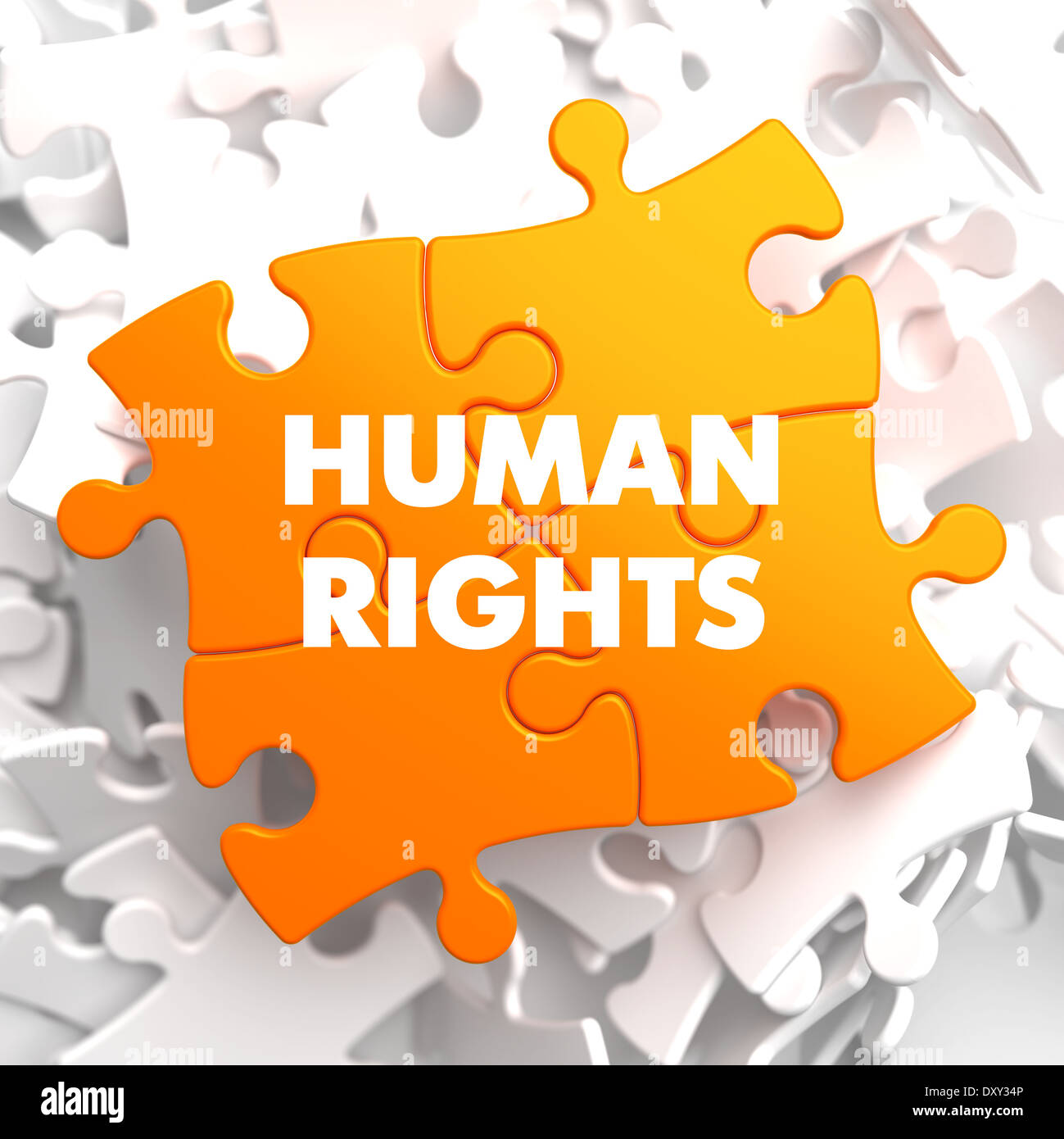Les droits de l'homme sur l'orange casse-tête. Banque D'Images
