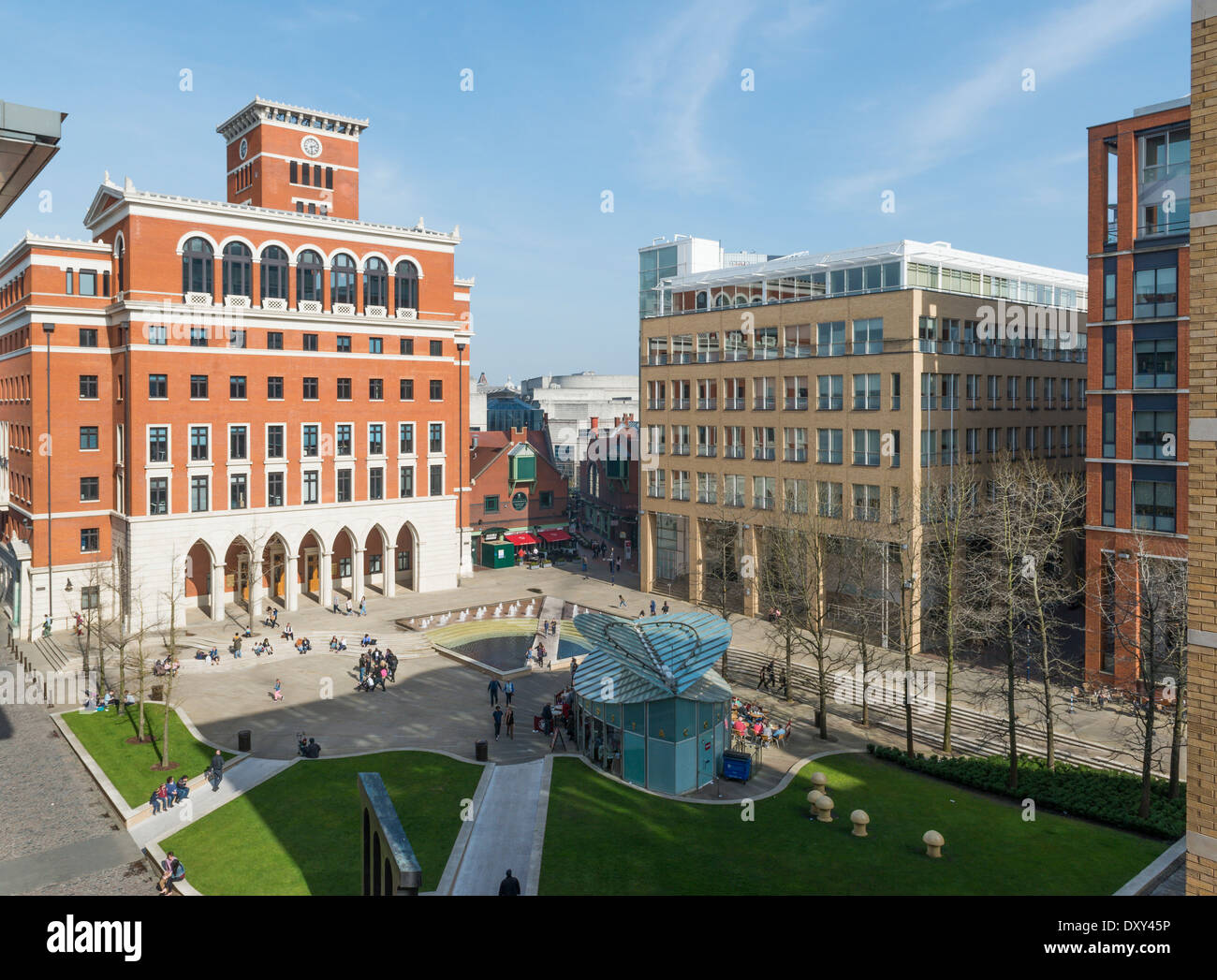 Brindleyplace, Birmingham. Place centrale Banque D'Images