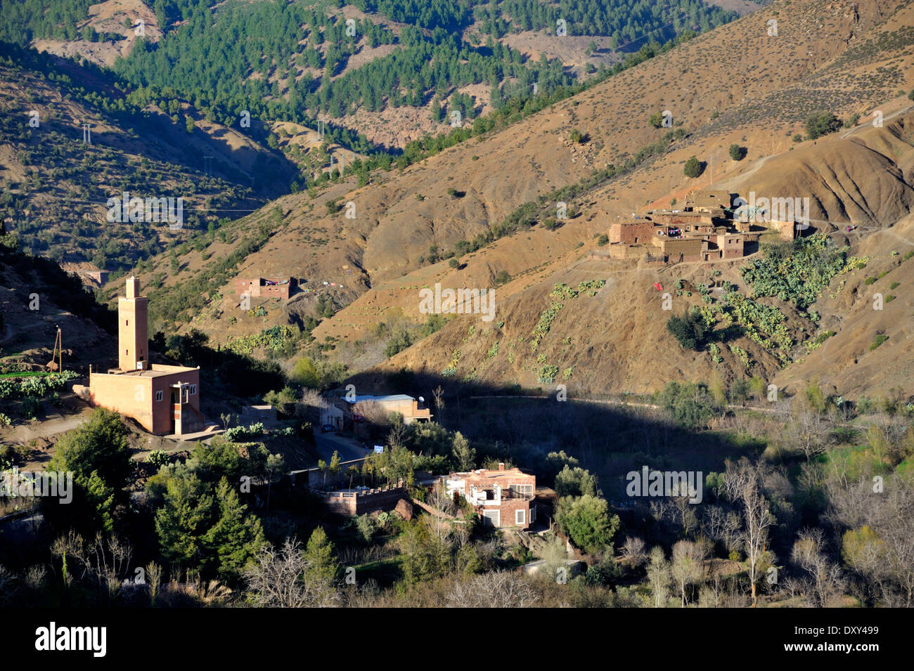 Petit village Berbère marocain au pied de l'Atlas, Maroc Banque D'Images