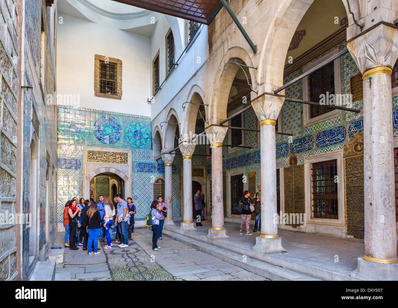 La Cour des eunuques noirs dans le harem, le palais de Topkapi (Topkapi Sarayi), Sultanahmet, Istanbul, Turquie Banque D'Images