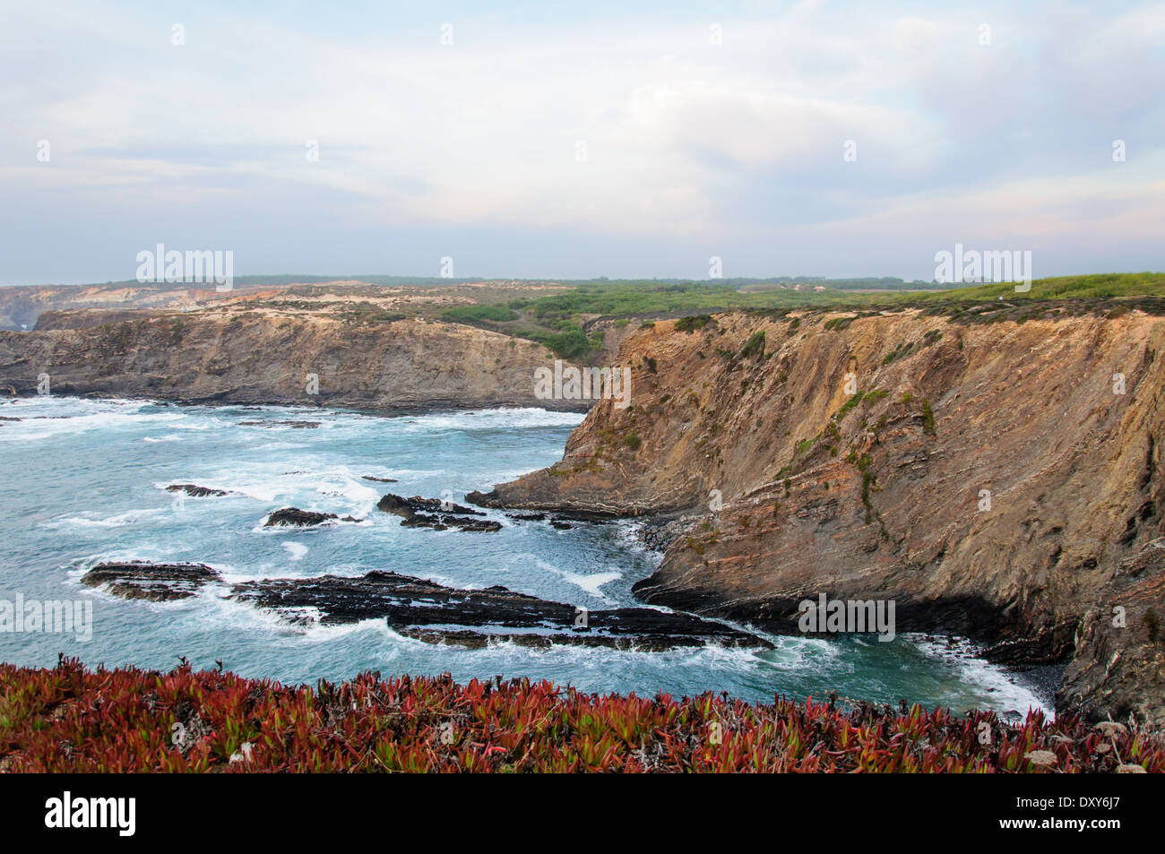 Le Seacoast près de Cabo Sardao phare, Alentejo, Portugal Banque D'Images