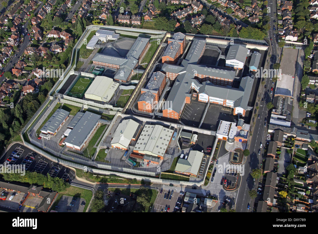 Vue aérienne de la prison de Nottingham Banque D'Images