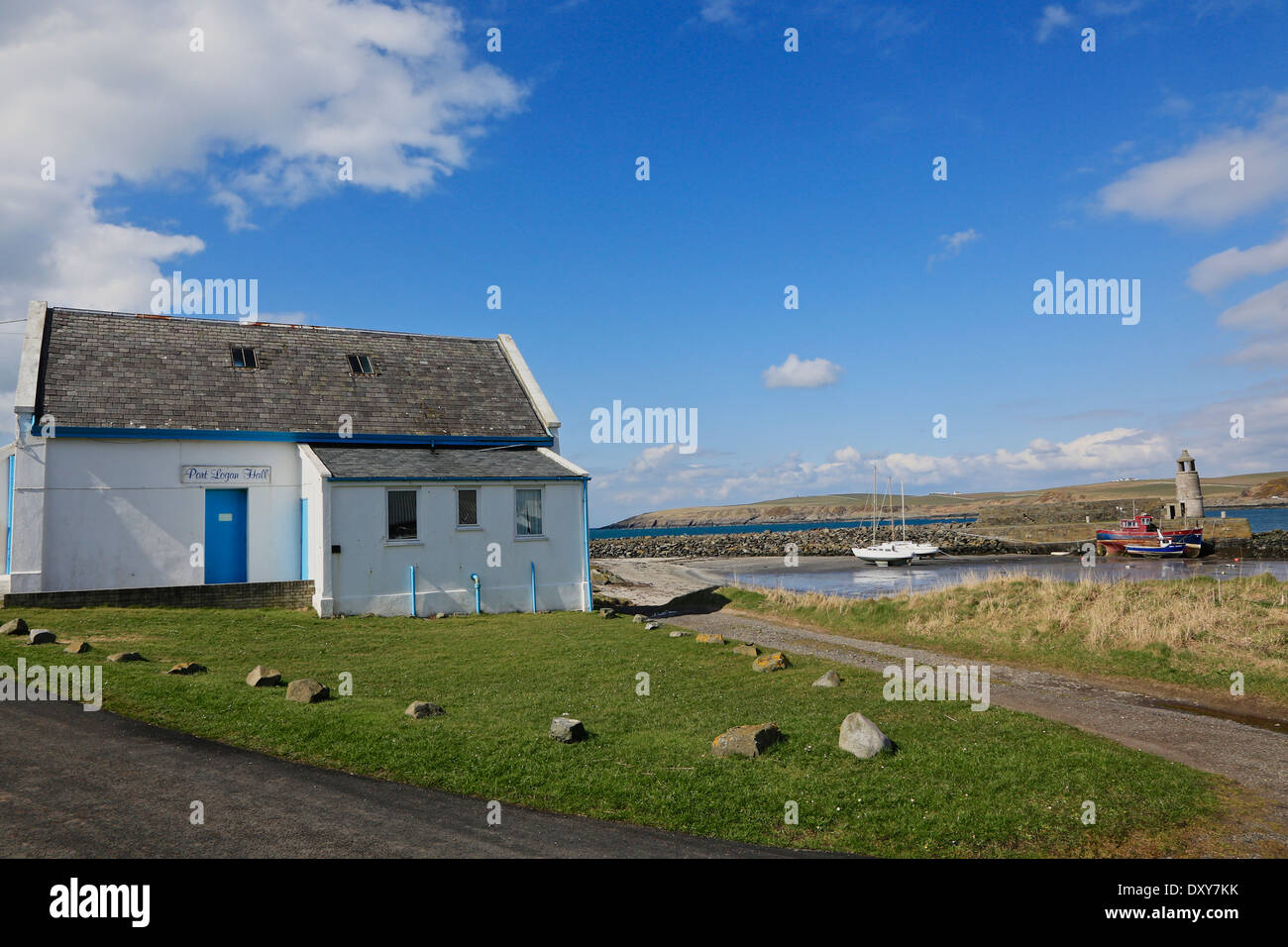 Logan Port Village Hall et bureau de poste, Port Logan, 'la' Rhines Dumfries et Galloway, Écosse Banque D'Images