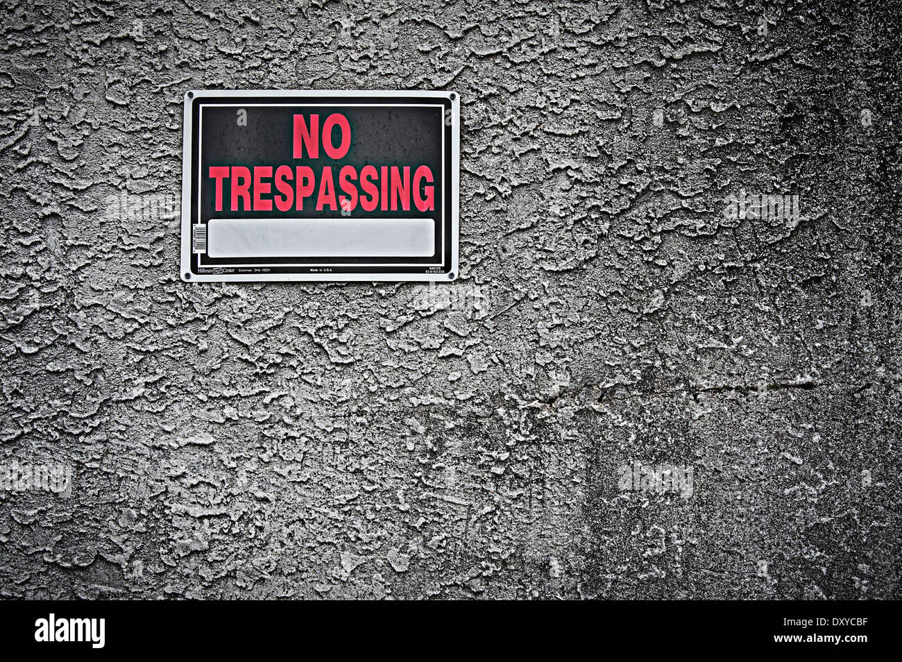 Aucun signe d'intrusion sur mur en stuc sale Banque D'Images