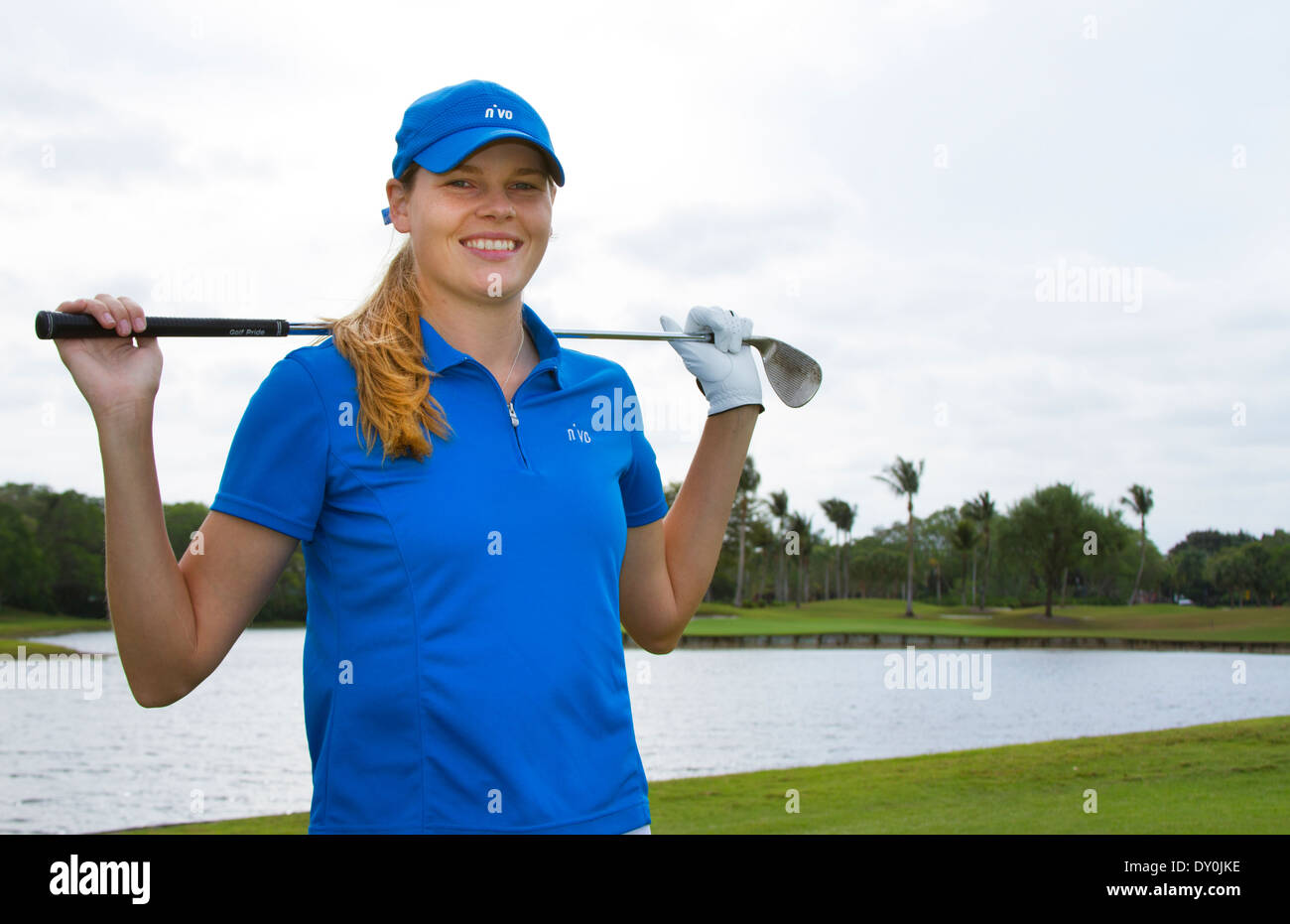 Maude Aimée LeBlanc femme de golfeur Golf Canada à Weston, en Floride Banque D'Images