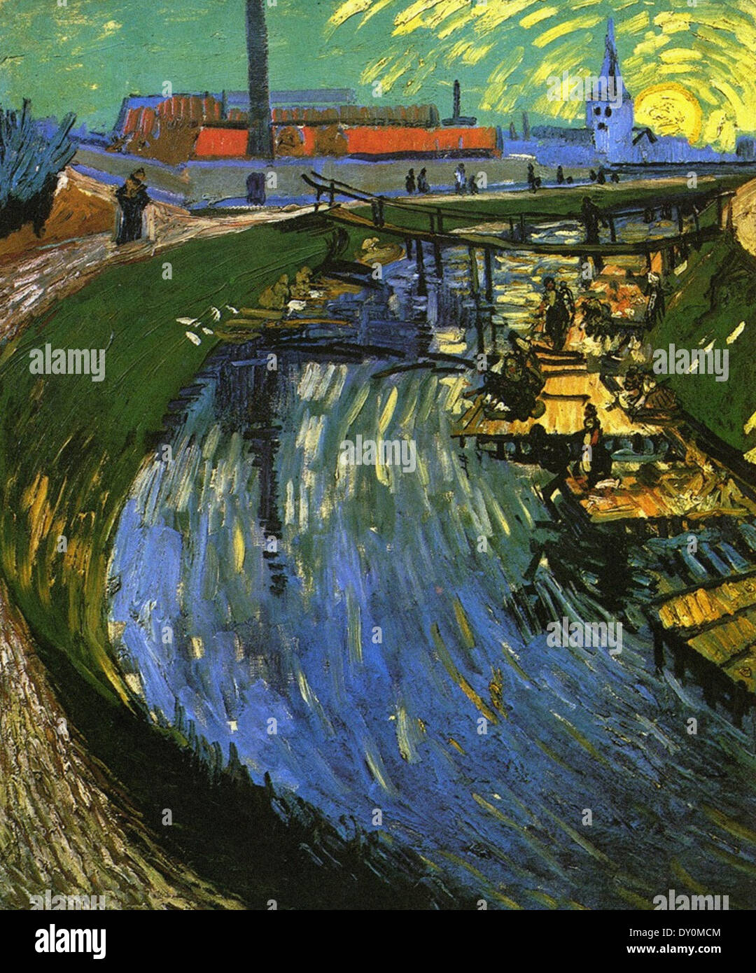 Vincent van Gogh La Roubine du Roi Canal avec lavandières Banque D'Images