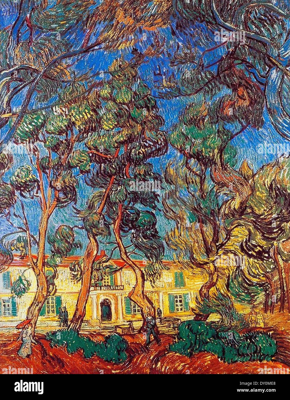Vincent Van Gogh l'enceinte de l'asile (arbres devant l'entrée de l'Asile) Banque D'Images