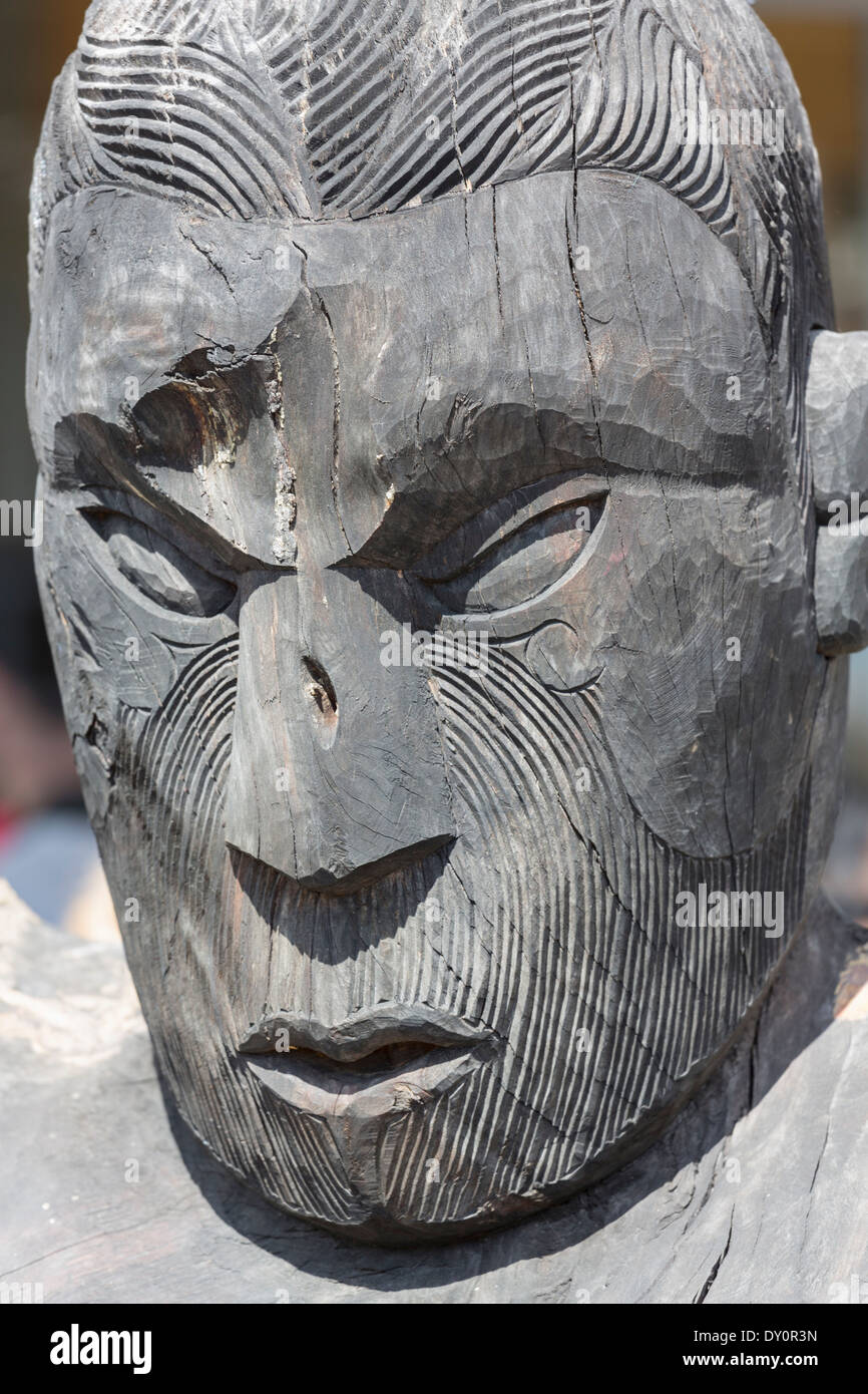 Statue de la Maori Te Puia Institut des arts et métiers Maori à Rotorua, Nouvelle-Zélande Banque D'Images