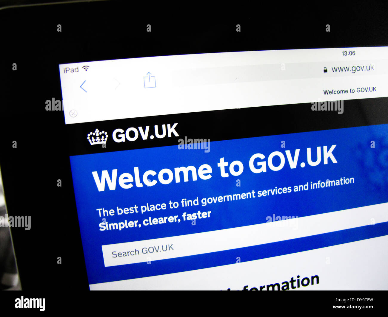 Gov UK site sur iPad Banque D'Images