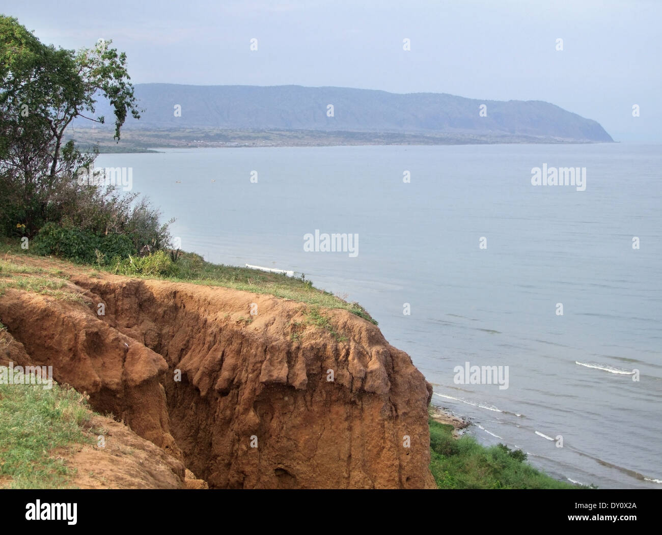 Paysage ensoleillé autour du lac Albert en Ouganda (Afrique) Banque D'Images