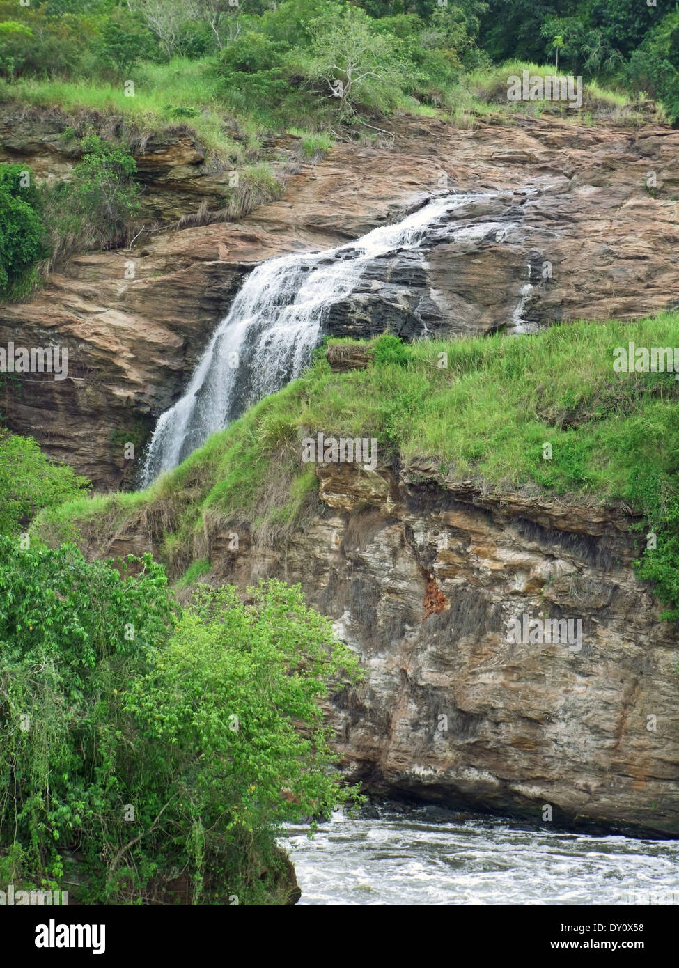 High angle détail de la Murchison Falls en Ouganda (Afrique) Banque D'Images