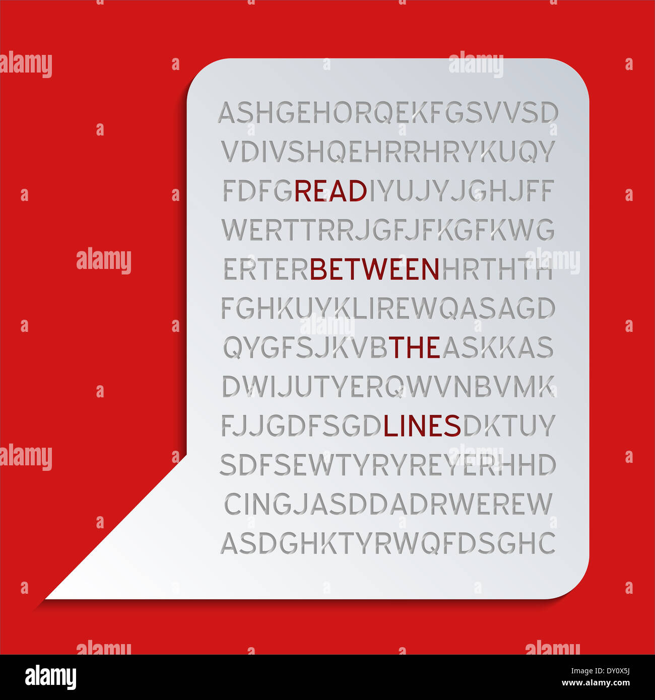 Lire entre les lignes - concept. Résumé Contexte La conception. Banque D'Images