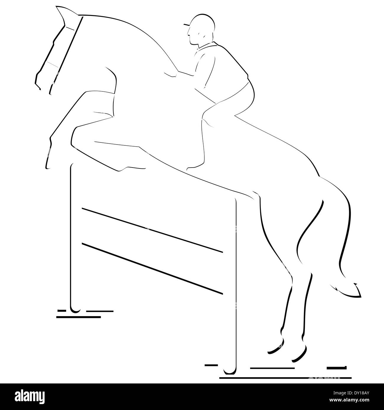 Image abstraite du sportif. Illustration sur fond blanc. Banque D'Images