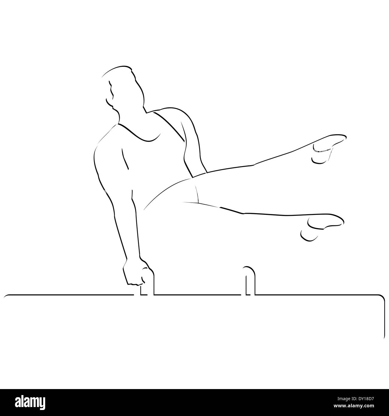 Image abstraite du sportif. Illustration sur fond blanc. Banque D'Images