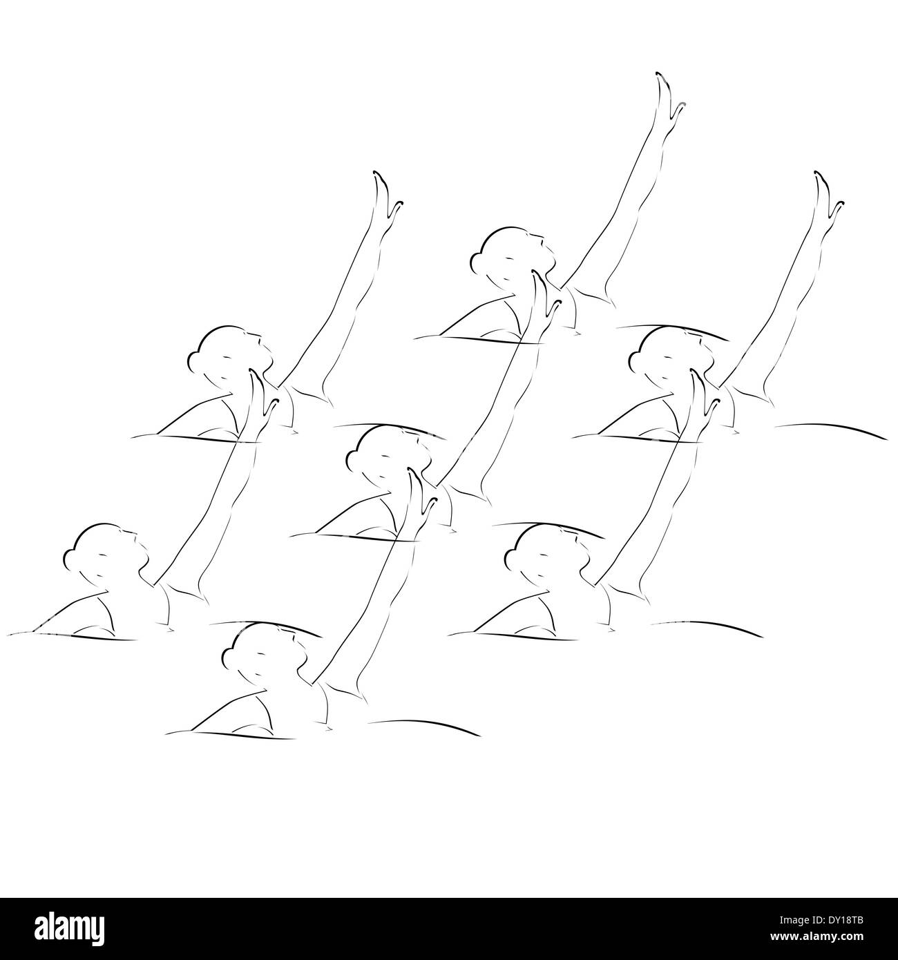 Image abstraite du sportif. Illustration sur fond blanc. Banque D'Images