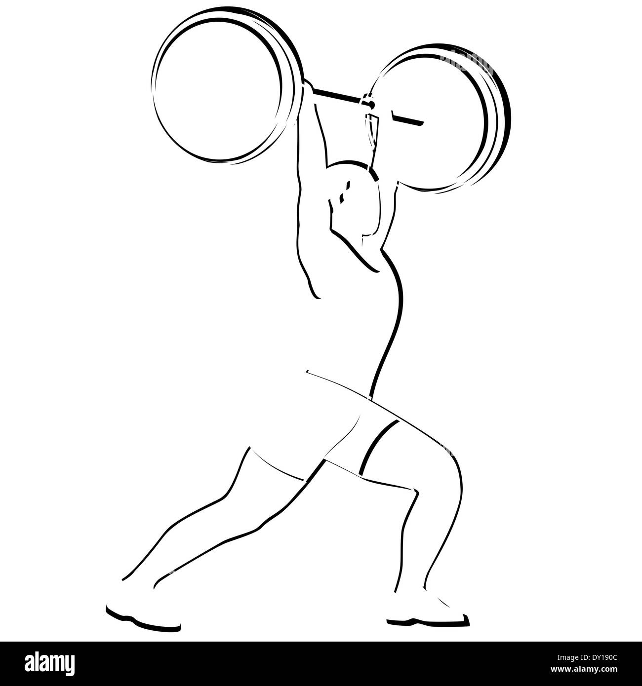 Image abstraite du sportif. Illustration sur fond blanc. Banque D'Images