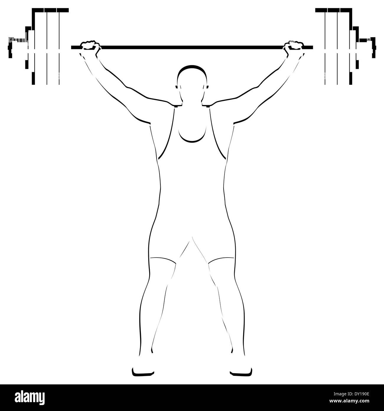 Image abstraite du sportif. Illustration sur fond blanc. Banque D'Images