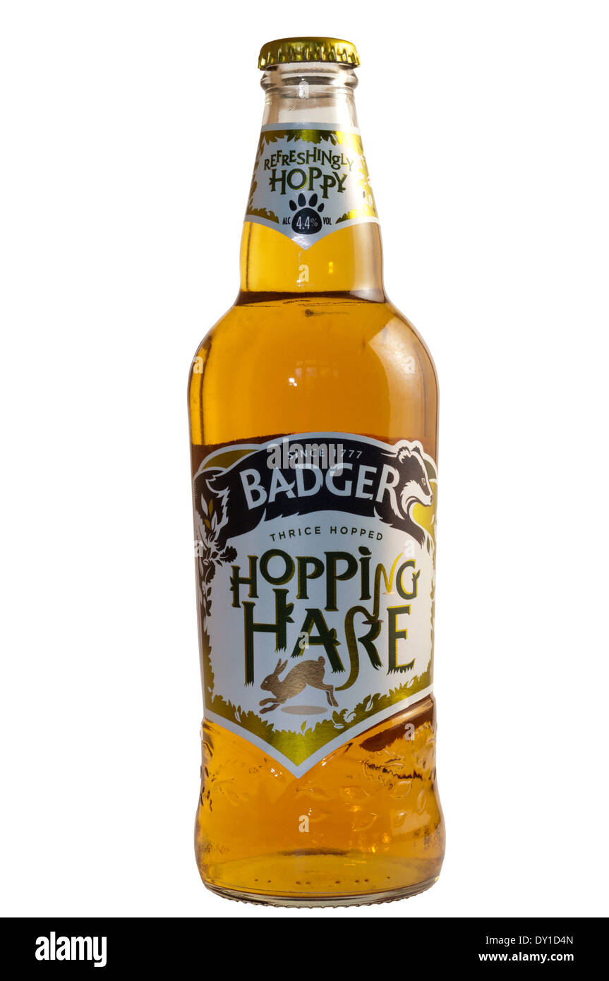 Une bouteille de Hopping Hare la bière. Banque D'Images