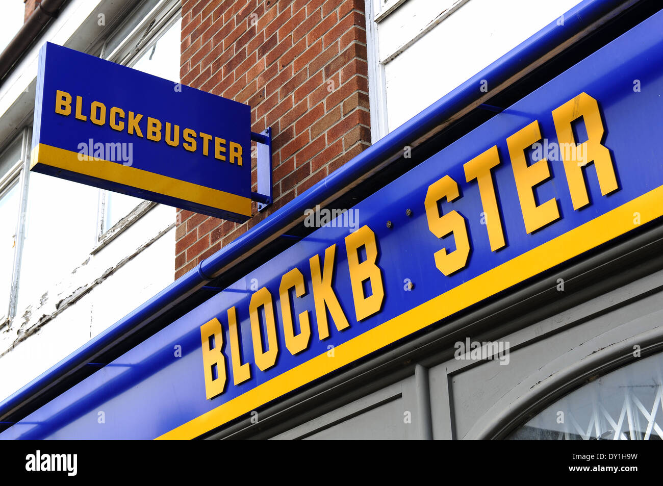 Blockbuster Video shop, fermé, UK Banque D'Images