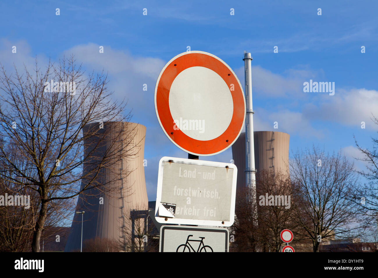 Grohnde centrale nucléaire, Emmerthal, Hameln, Basse-Saxe, Allemagne, Europe Banque D'Images