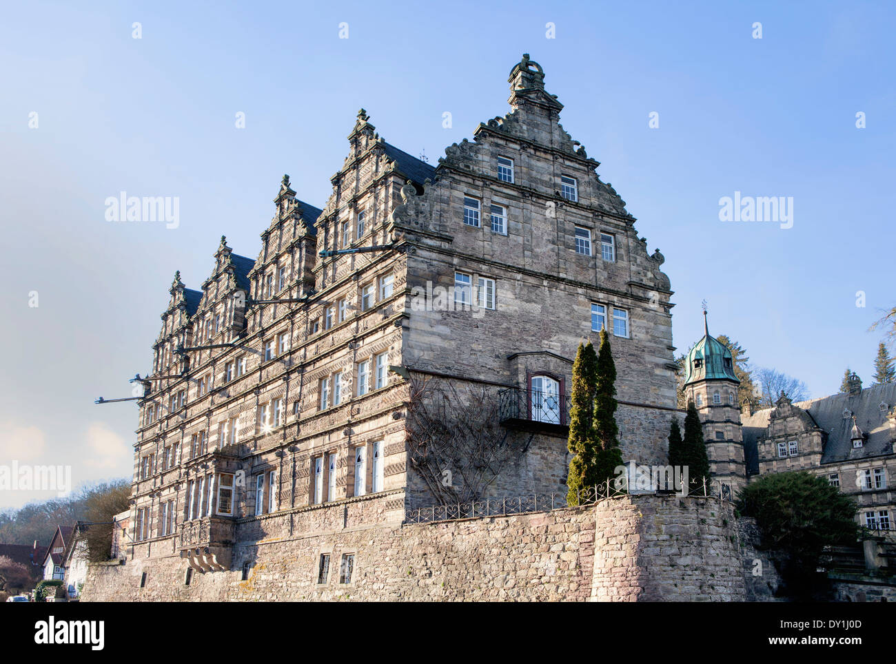 Haemelschenburg Château près de Hamelin, Weserbergland, Basse-Saxe, Allemagne, Europe Banque D'Images