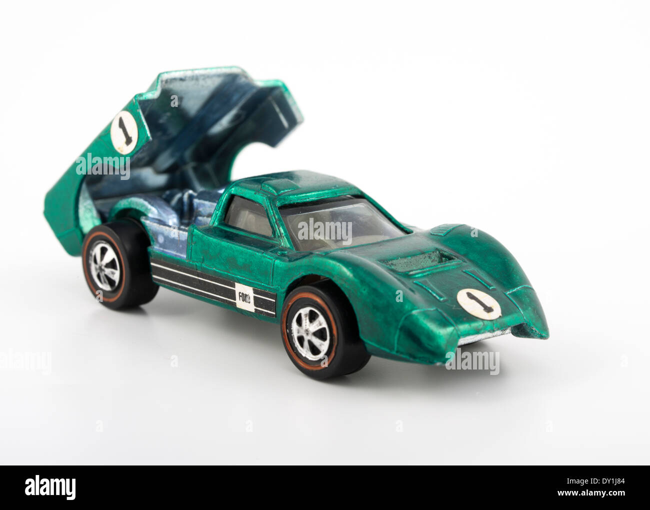 Ford Voiture verte J-die-cast Hot Wheels voitures jouets de Mattel 1968 avec peinture Spectraflame Banque D'Images