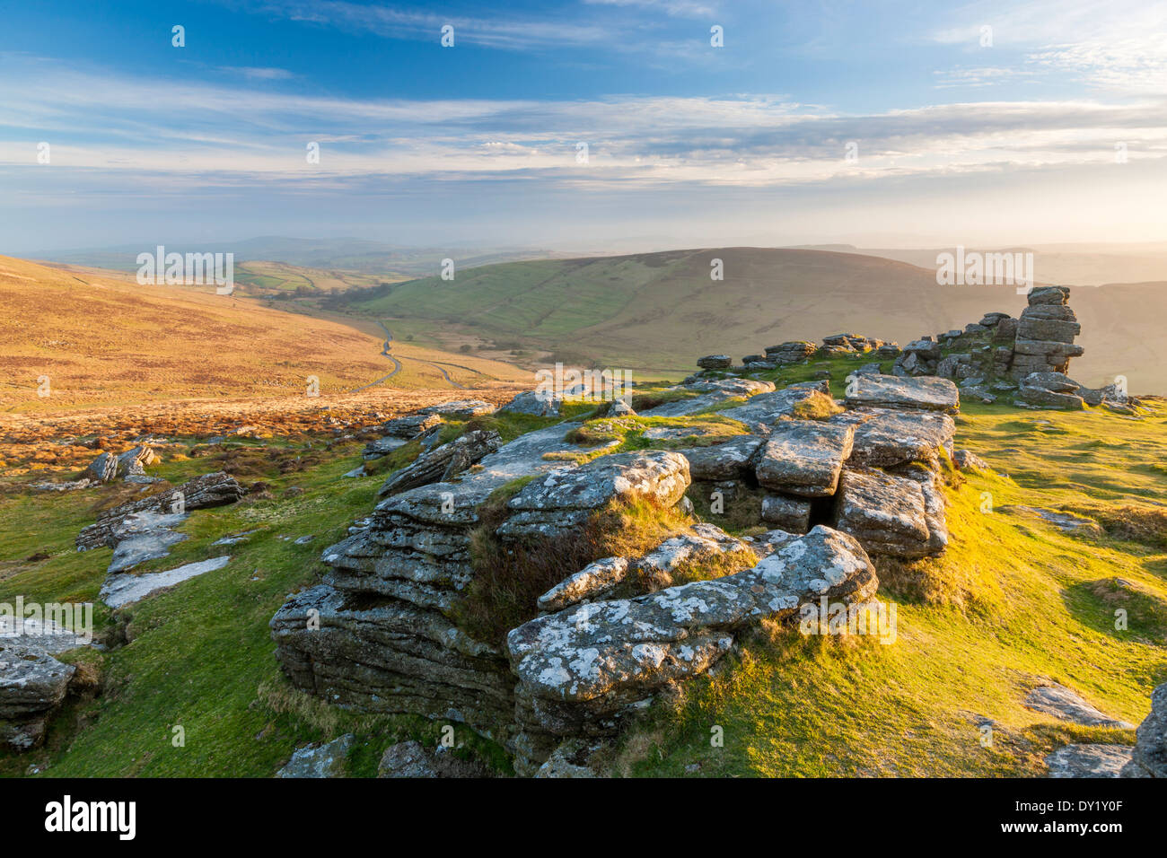 Hookney Tor, Dartmoor National Park, North Bovey, l'ouest du Devon, Angleterre, Royaume-Uni, Europe. Banque D'Images