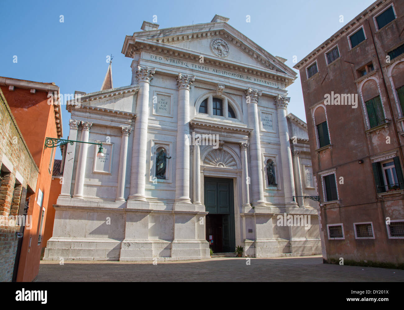 Venise - Portail de l'église San Francesco della Vigna Banque D'Images