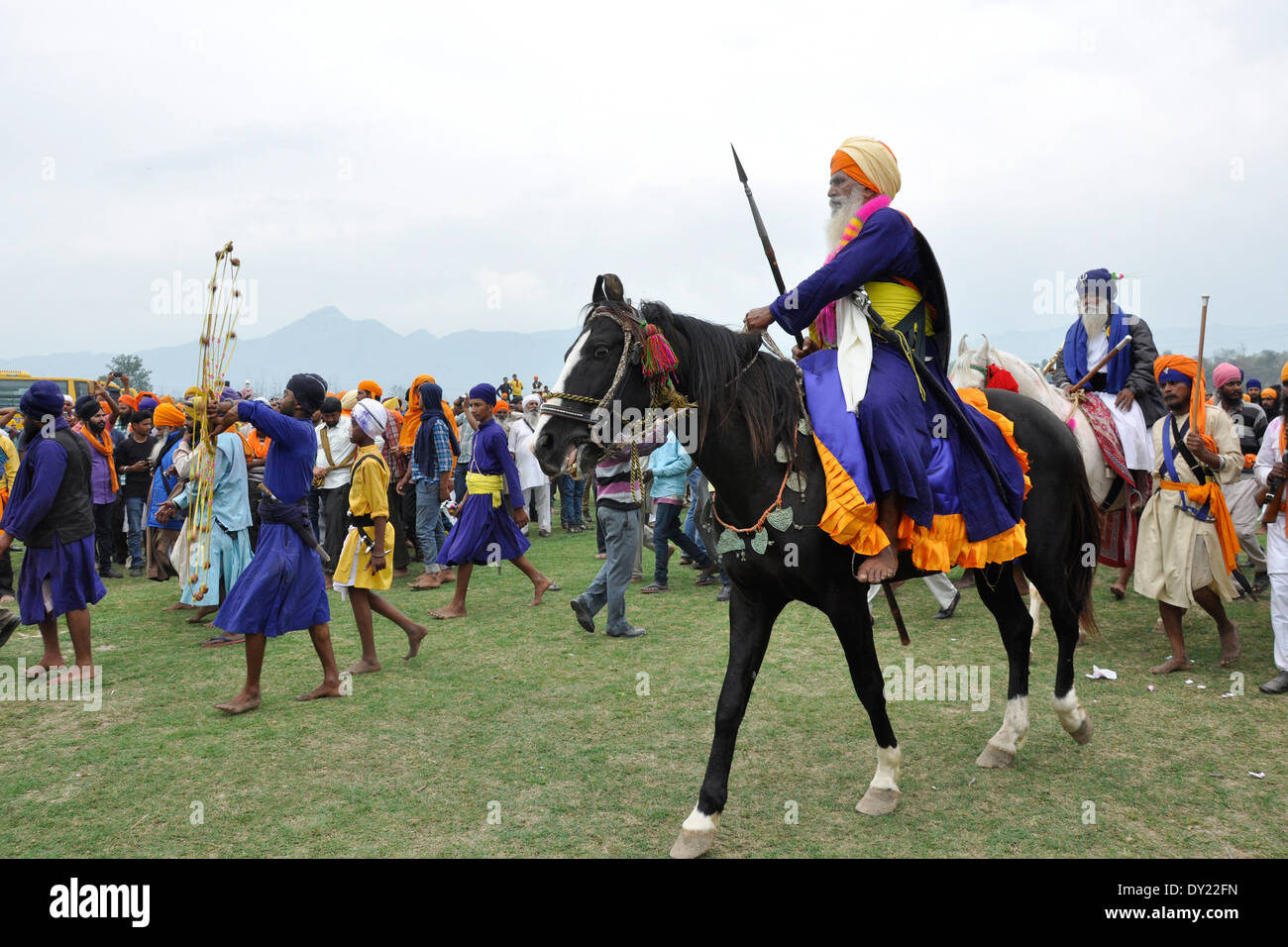 L'Inde, Punjab, Anandpur Sahib, Hola festival Road Banque D'Images