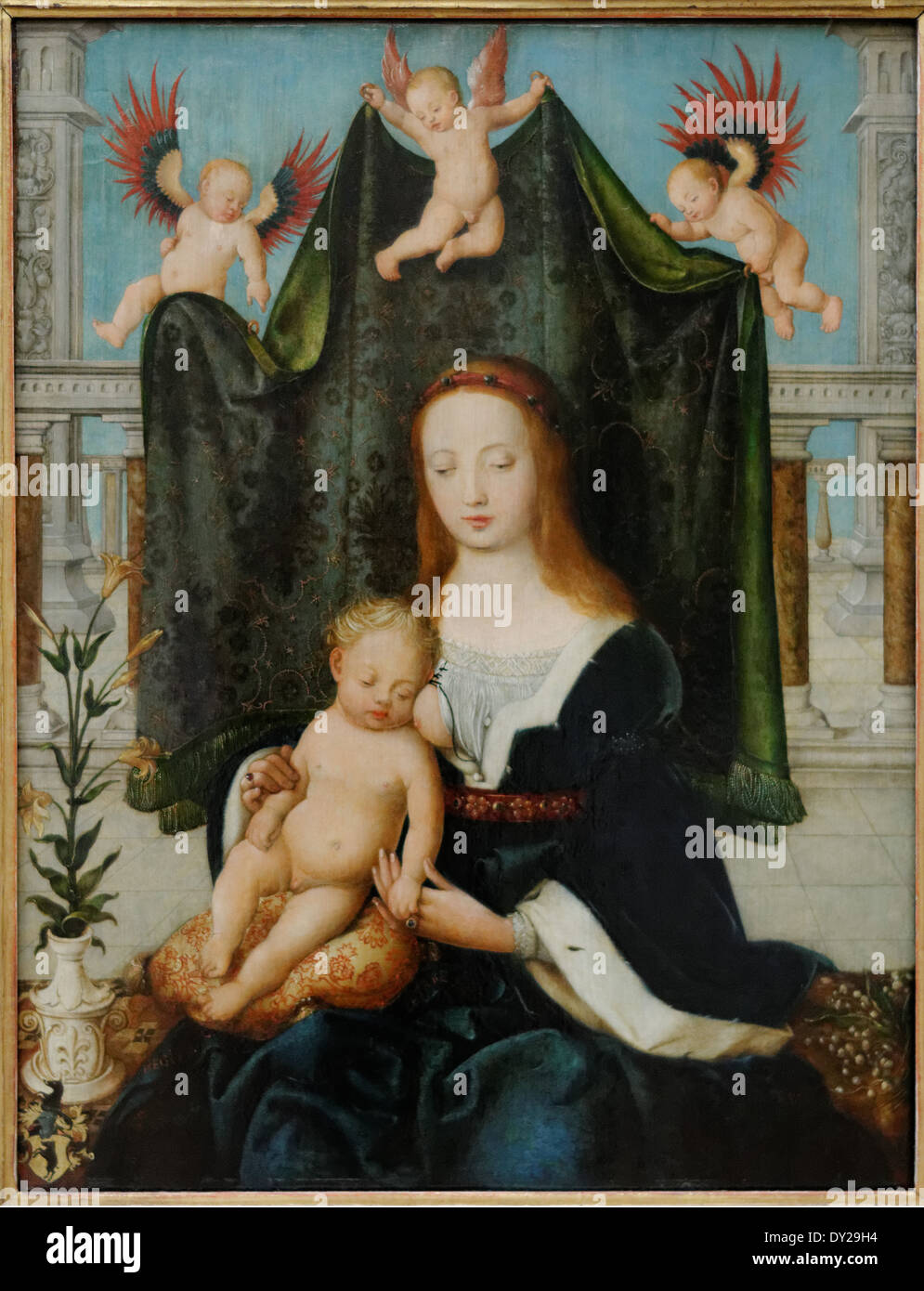 Hans Holbein - Marie et l'Enfant Jésus endormi - 1520 - XVI ème siècle - École allemande - Gemäldegalerie - Berlin Banque D'Images