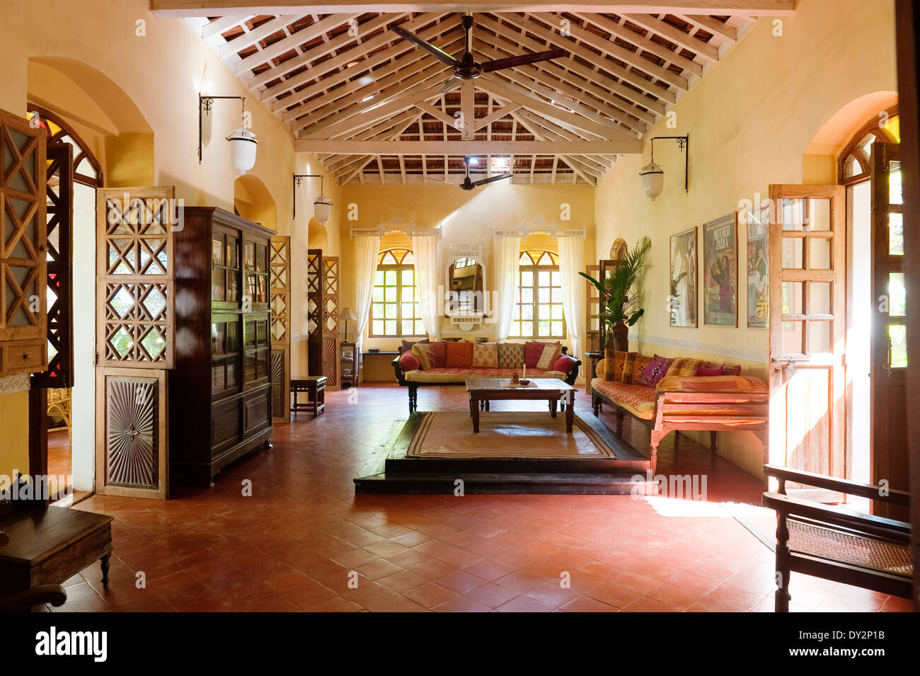 Chambre d'entrée carrelé chambre Goa Banque D'Images