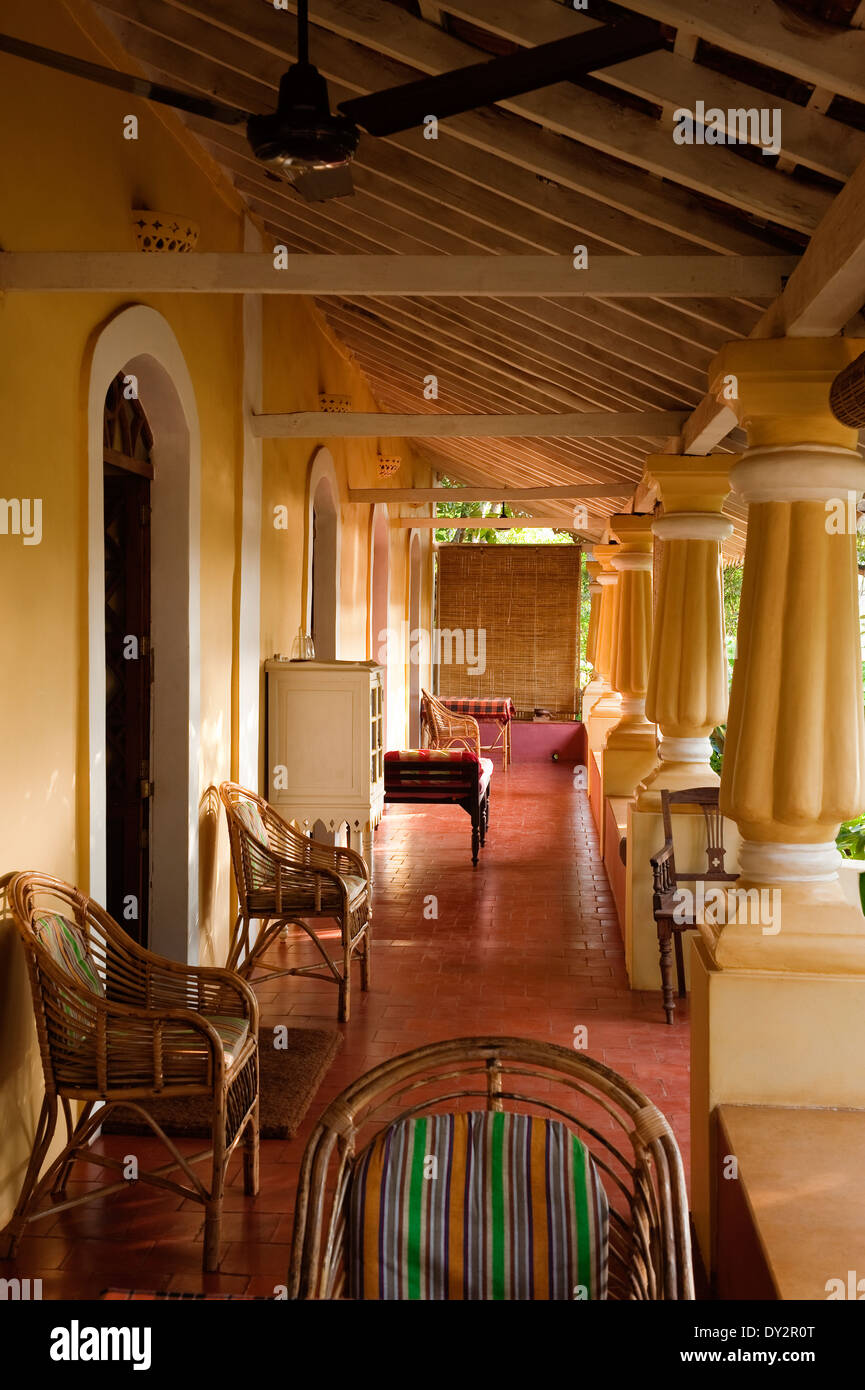 Veranda coin de Goan accueil Banque D'Images