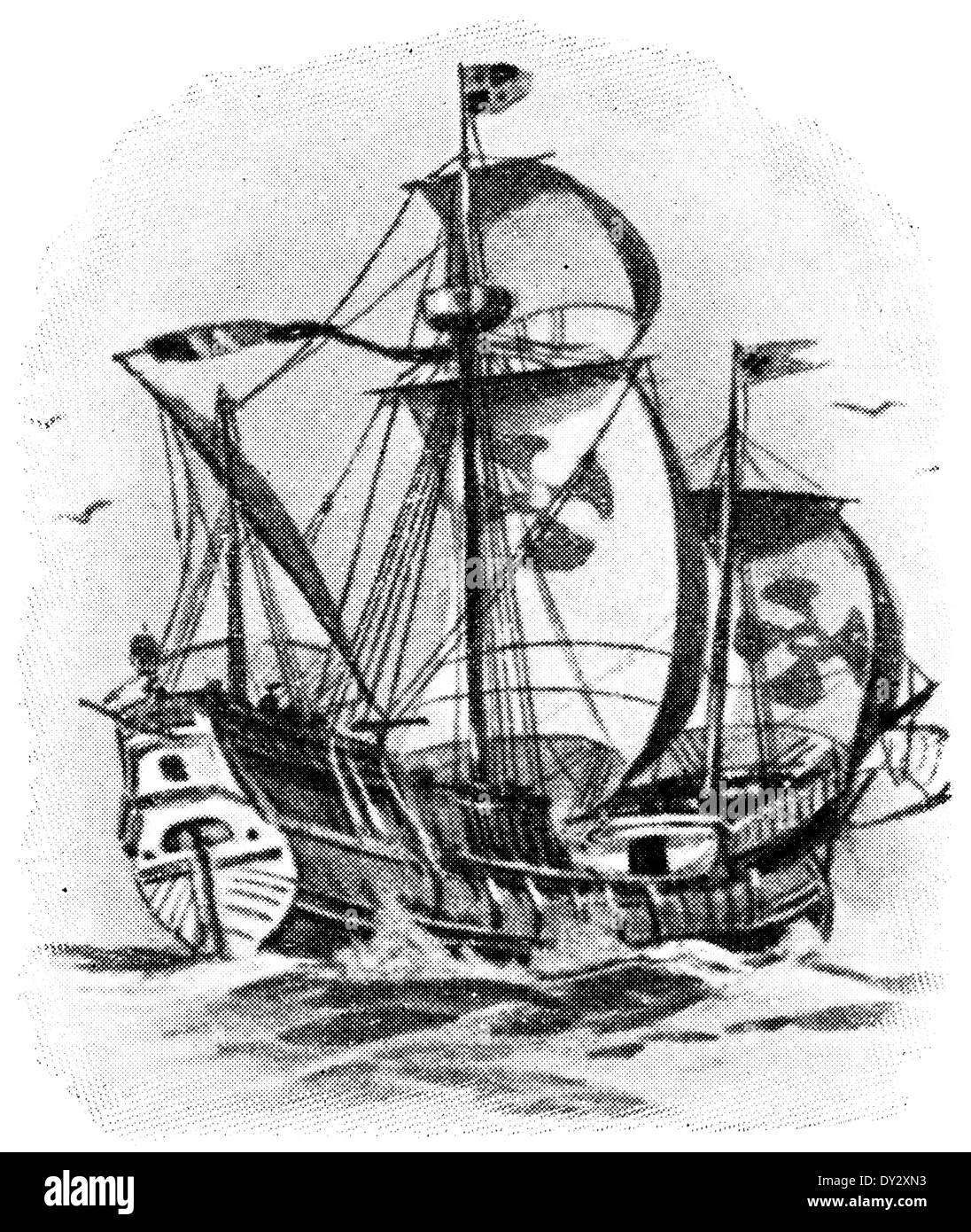 Caravelle de Christophe Colomb, en 1492 Photo Stock Alamy