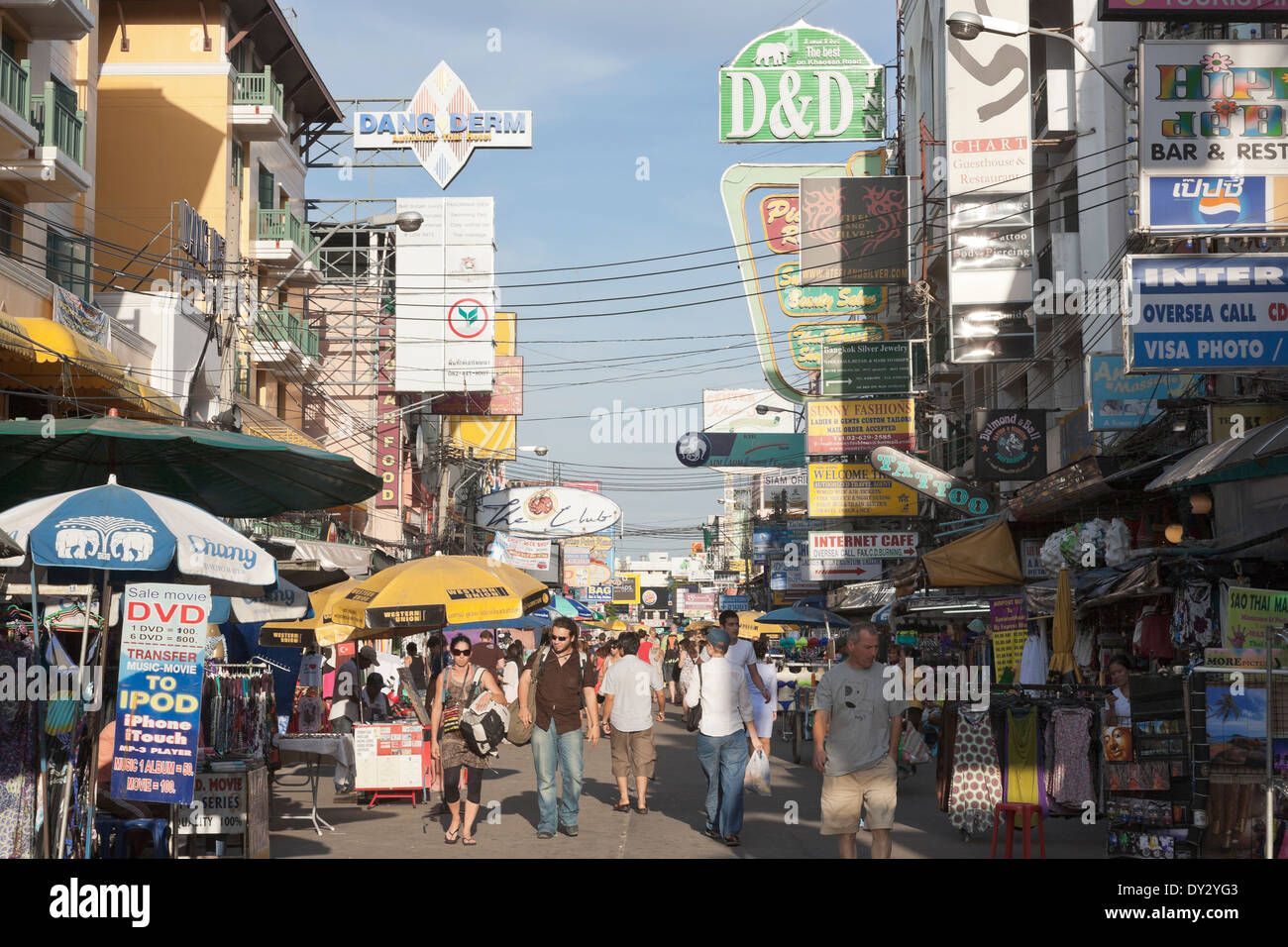 Bangkok, Thaïlande, Asie du sud-est. Khao San Road Banque D'Images