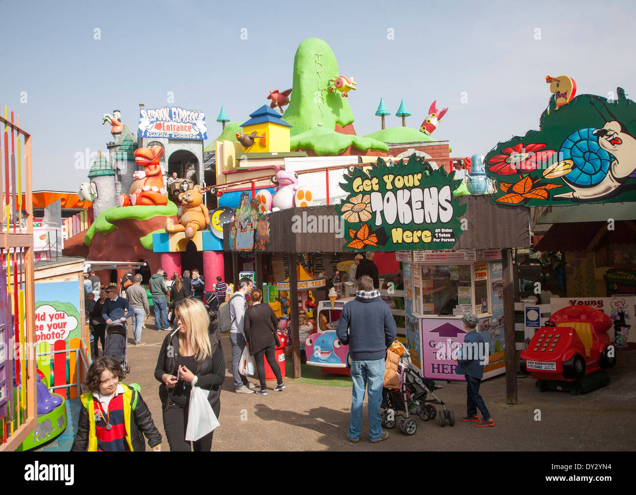 Parc d'amusement pour enfants Joyland attraction loisirs sur le front, Great Yarmouth, Norfolk, Angleterre Banque D'Images