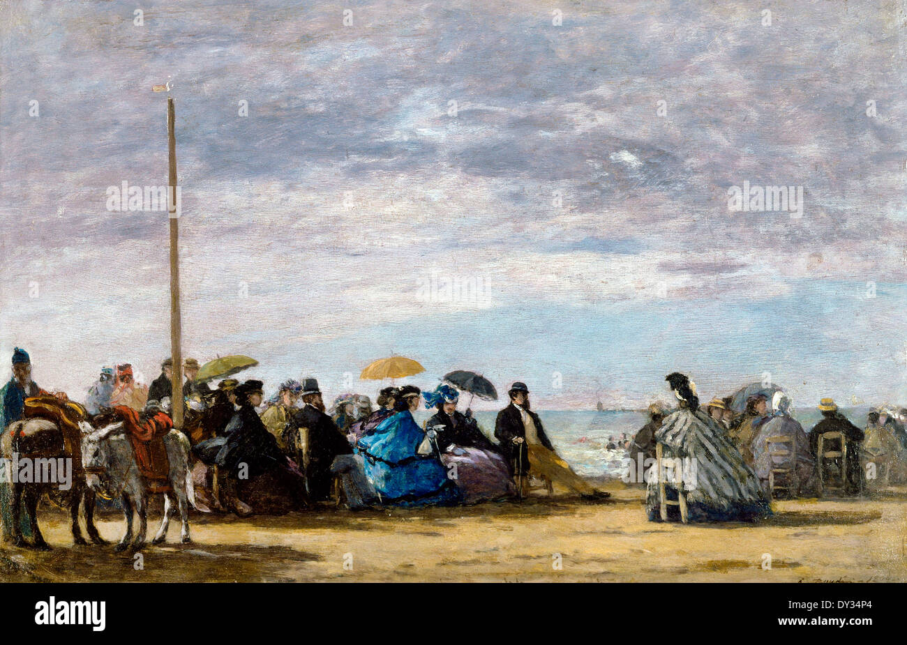 Eugène Boudin, la plage 1864 Huile sur panneau. Art Gallery of New South Wales, Sydney, Australie. Banque D'Images