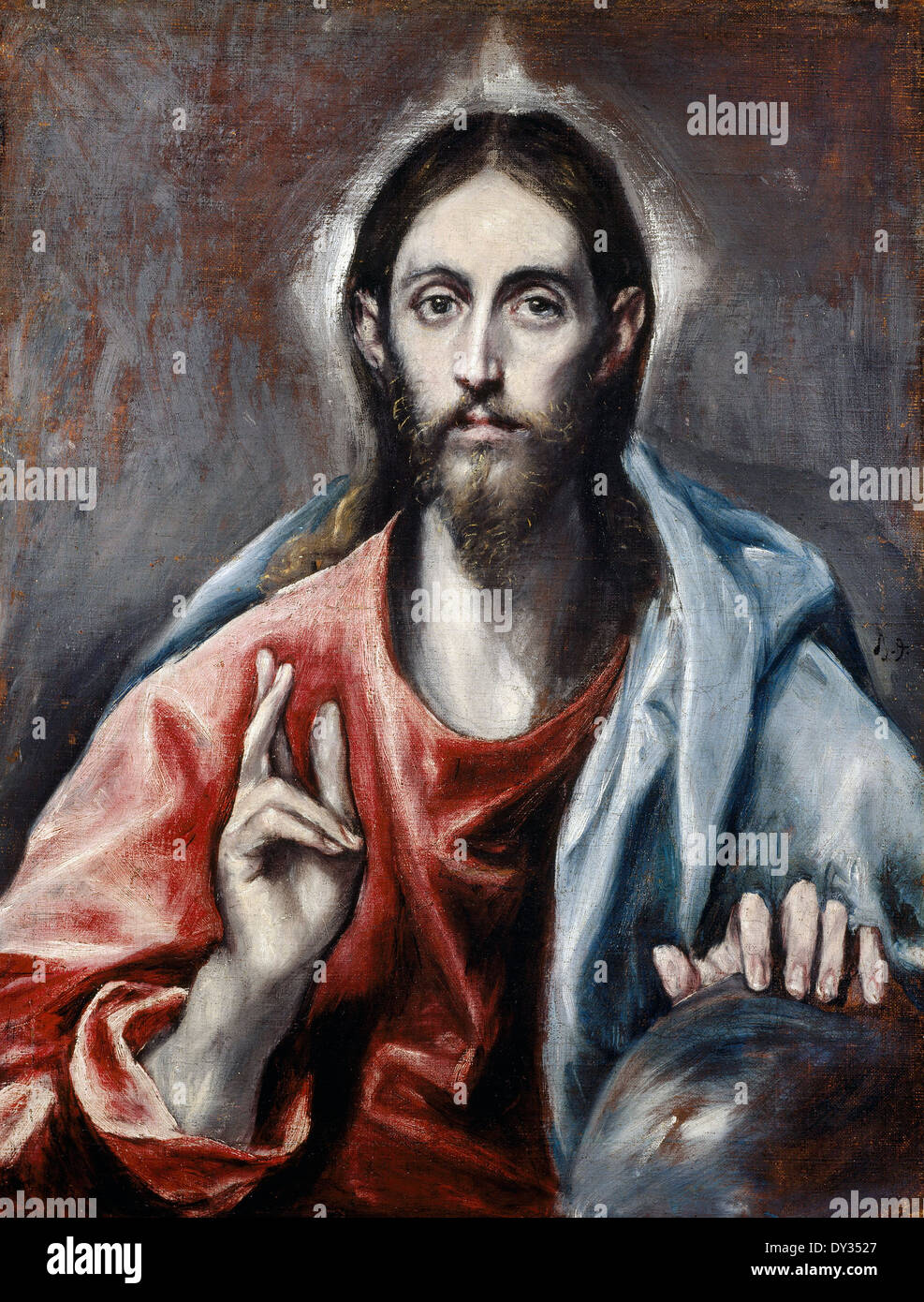 El Greco, le Christ bénissant (le Sauveur du monde) 1600 Huile sur toile. Scottish National Gallery, Édimbourg. Banque D'Images