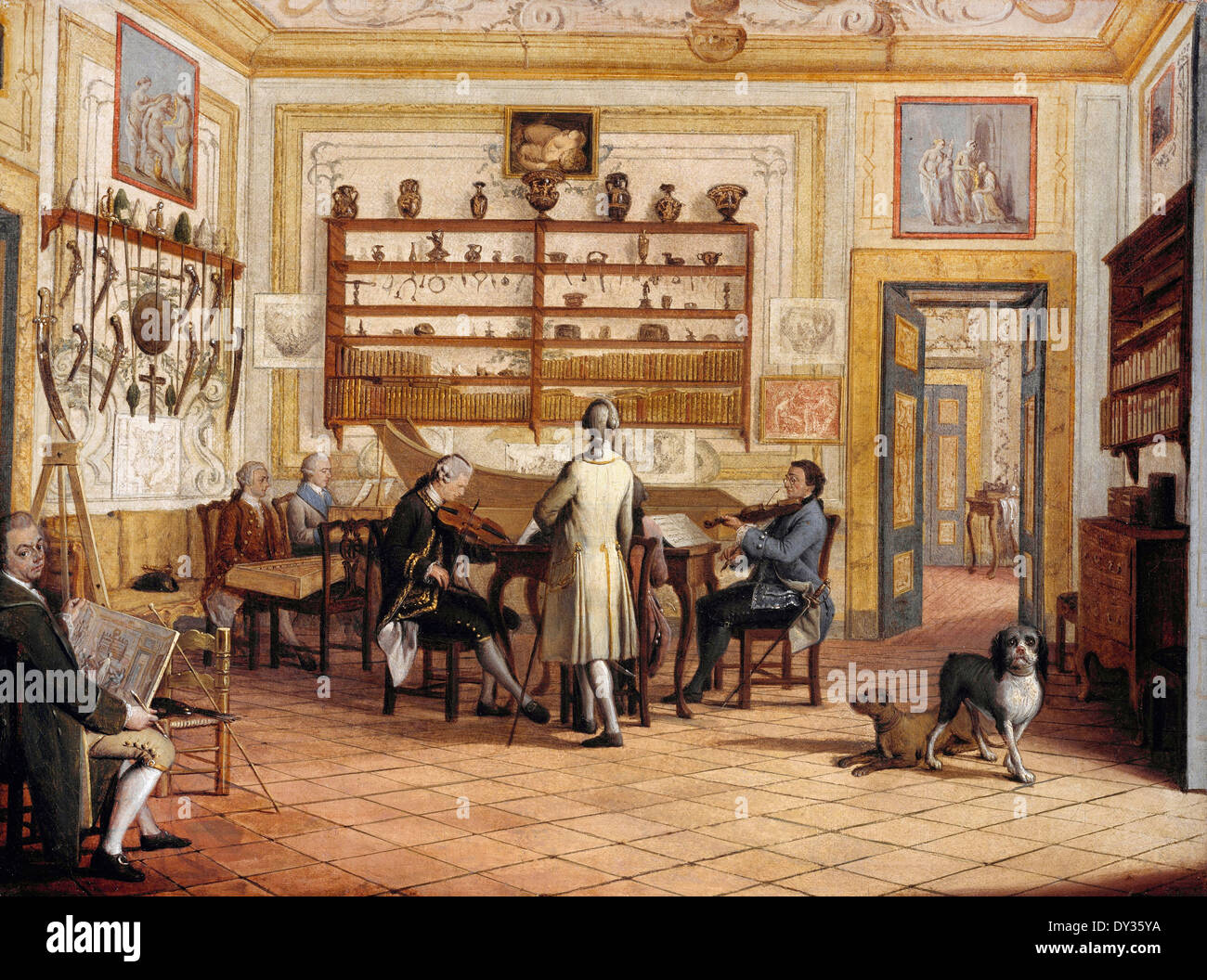Pietro Fabris, Kenneth Mackenzie, 1er comte de Seaforth, 1744 - 1781, à la maison à Naples : Concert Party. 1770 Huile sur toile. Banque D'Images