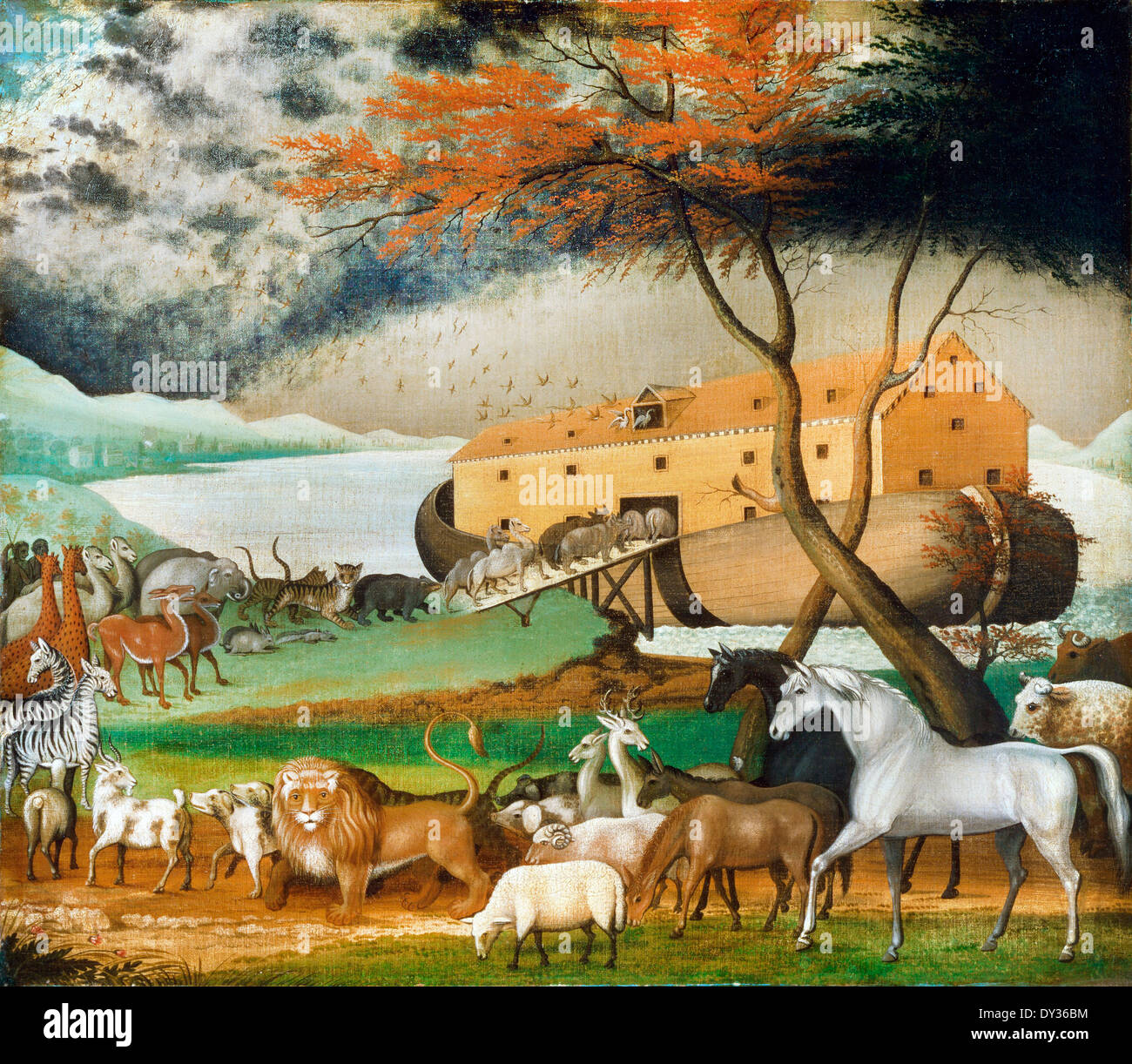 Edward Hicks, l'arche de Noé 1846 Huile sur toile. Phillips Collection, Washington, D.C., USA. Banque D'Images Edward Hicks, l'arche de Noé 1846 Huile sur toile. Phillips Collection, Washington, D.C., USA. Banque D'Images