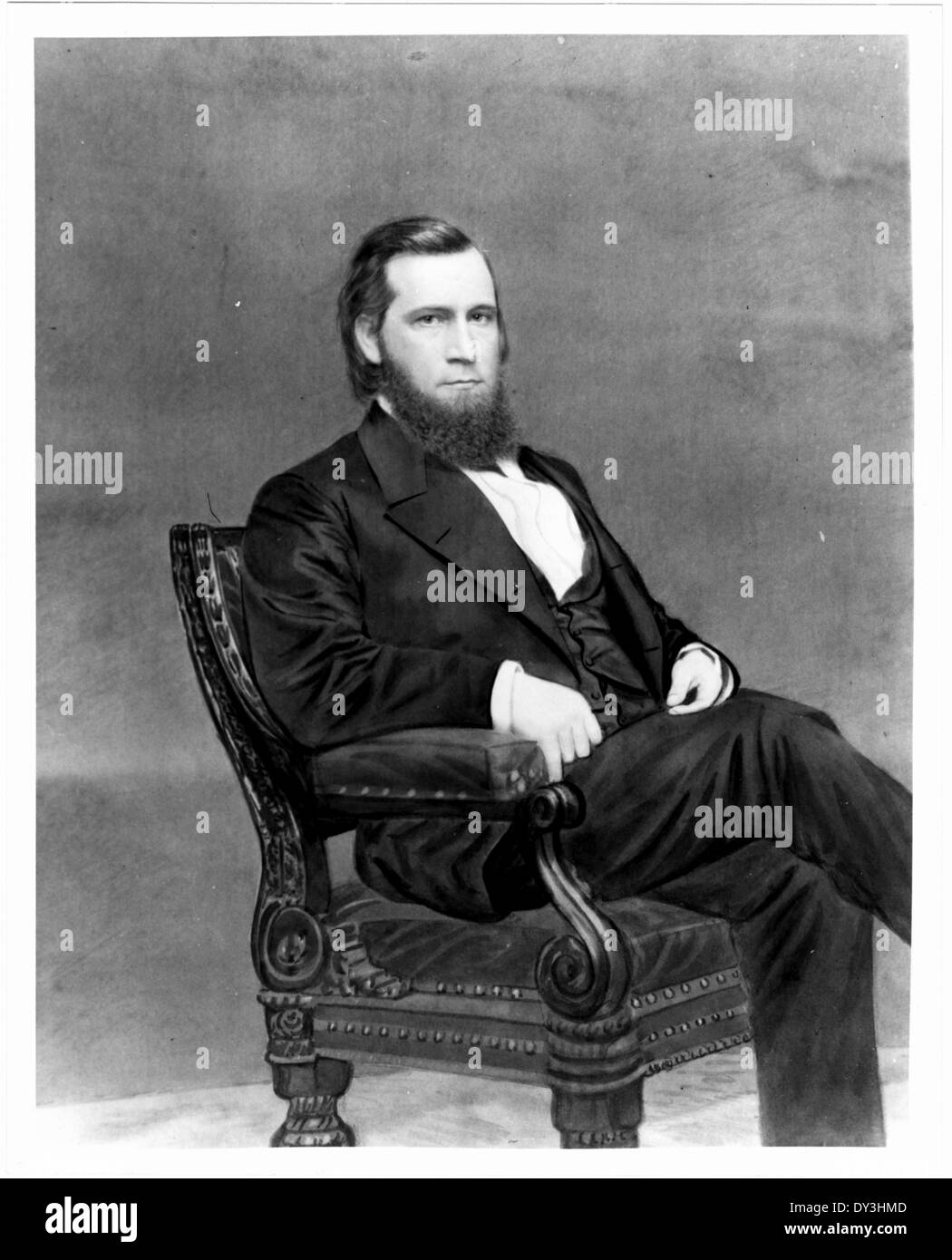 Ce portrait de L. Q. C. Lamar, éminent avocat, politicien et historien du Mississippi, reflète son influence dans la politique nationale et étatique, en particulier pendant l'ère de la reconstruction. Banque D'Images