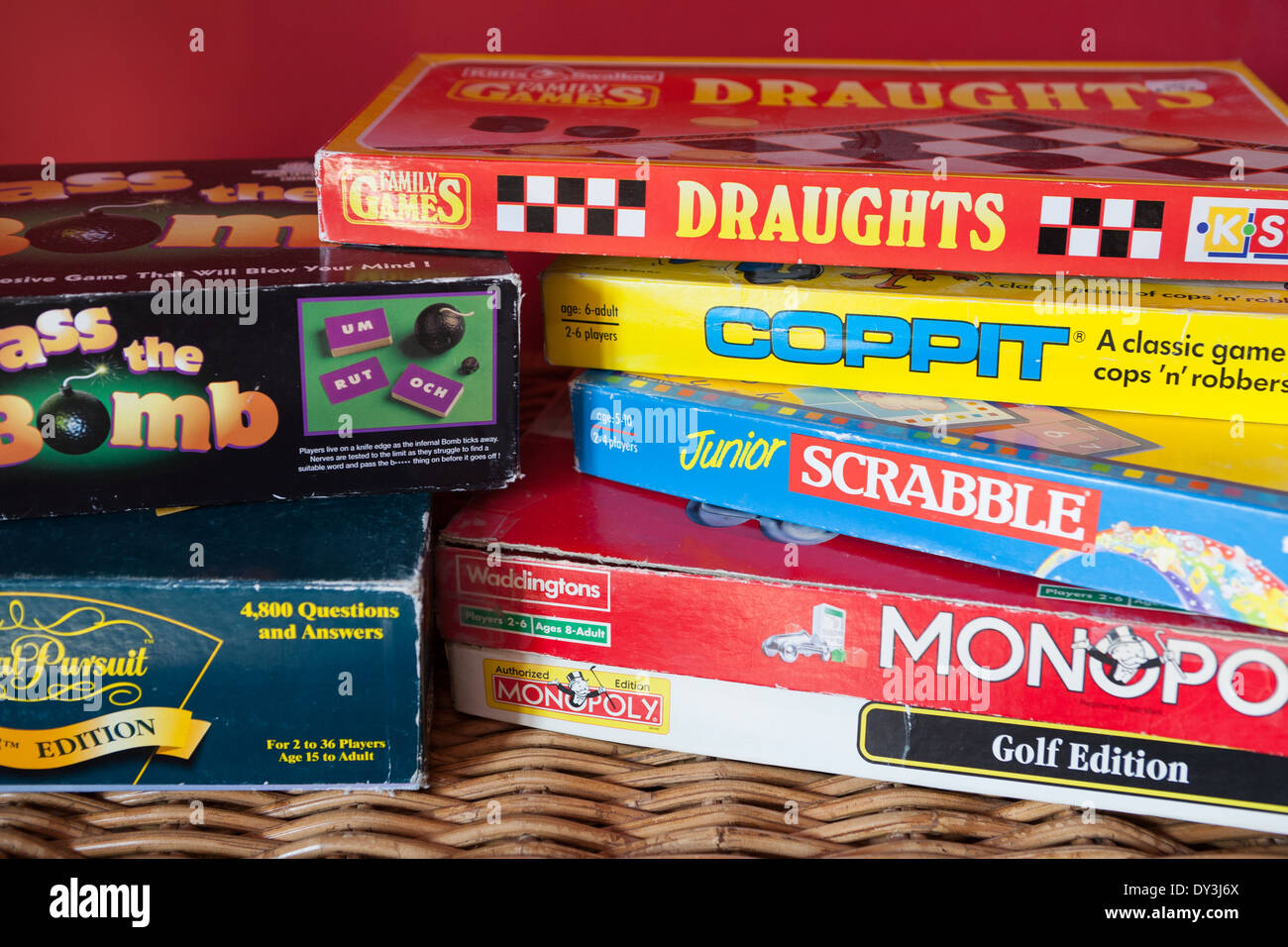Jeux de société pour s'amuser en famille Banque D'Images