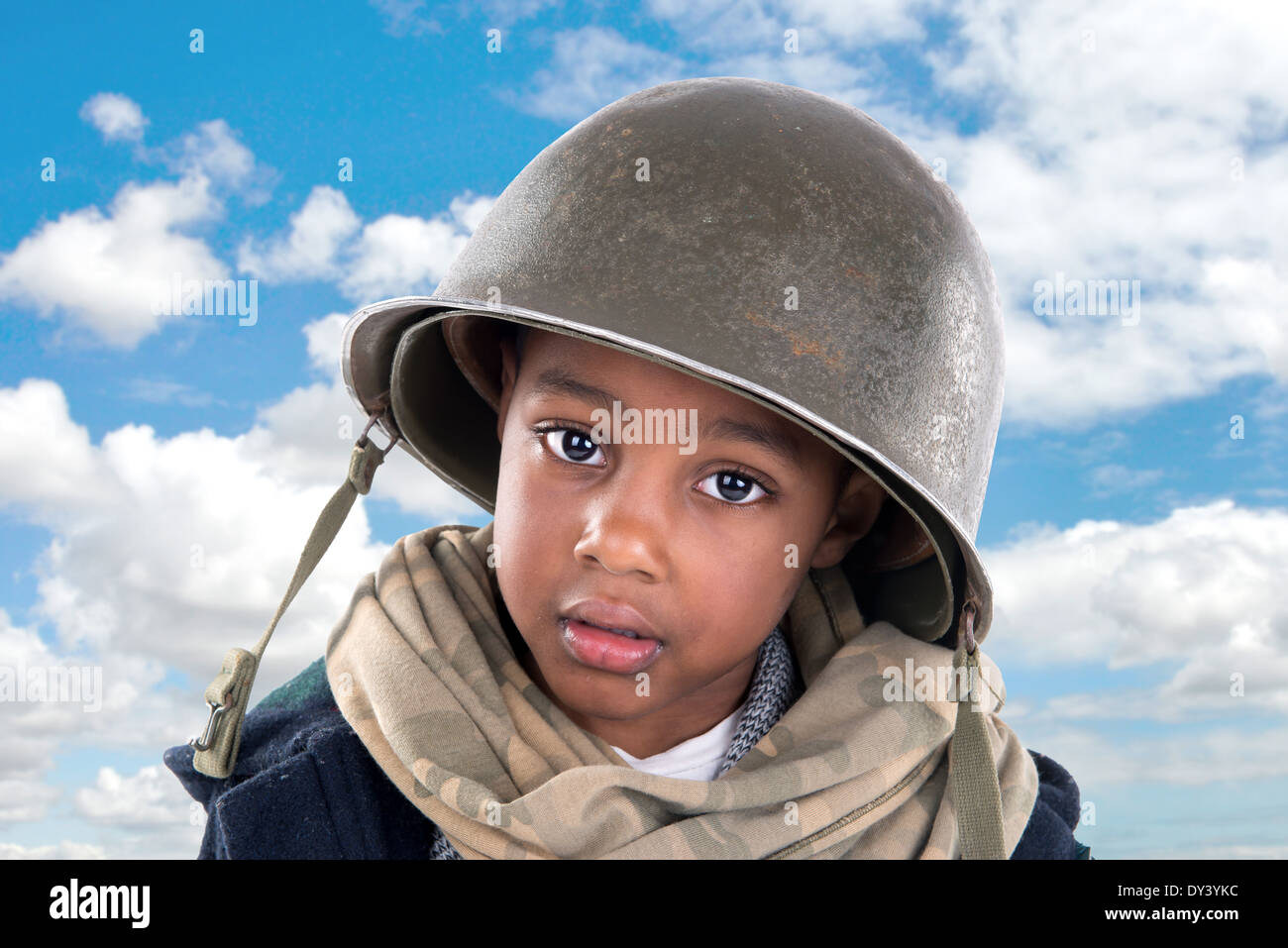 Jeune garçon portrait soldat Banque D'Images